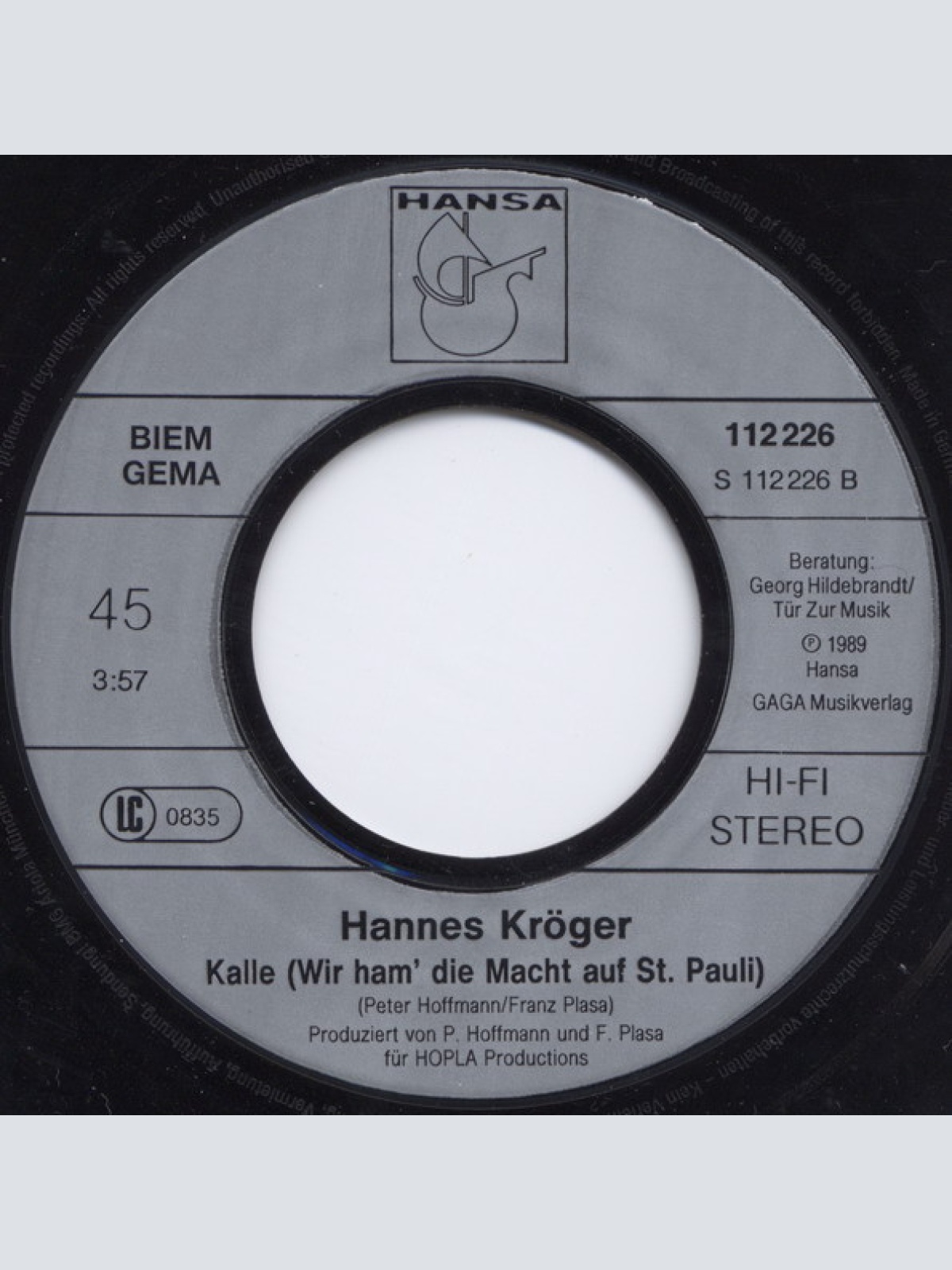 Vinyl / Hannes Kröger - Es Wird Nacht Auf St. Pauli - Der Blonde Hans Part II