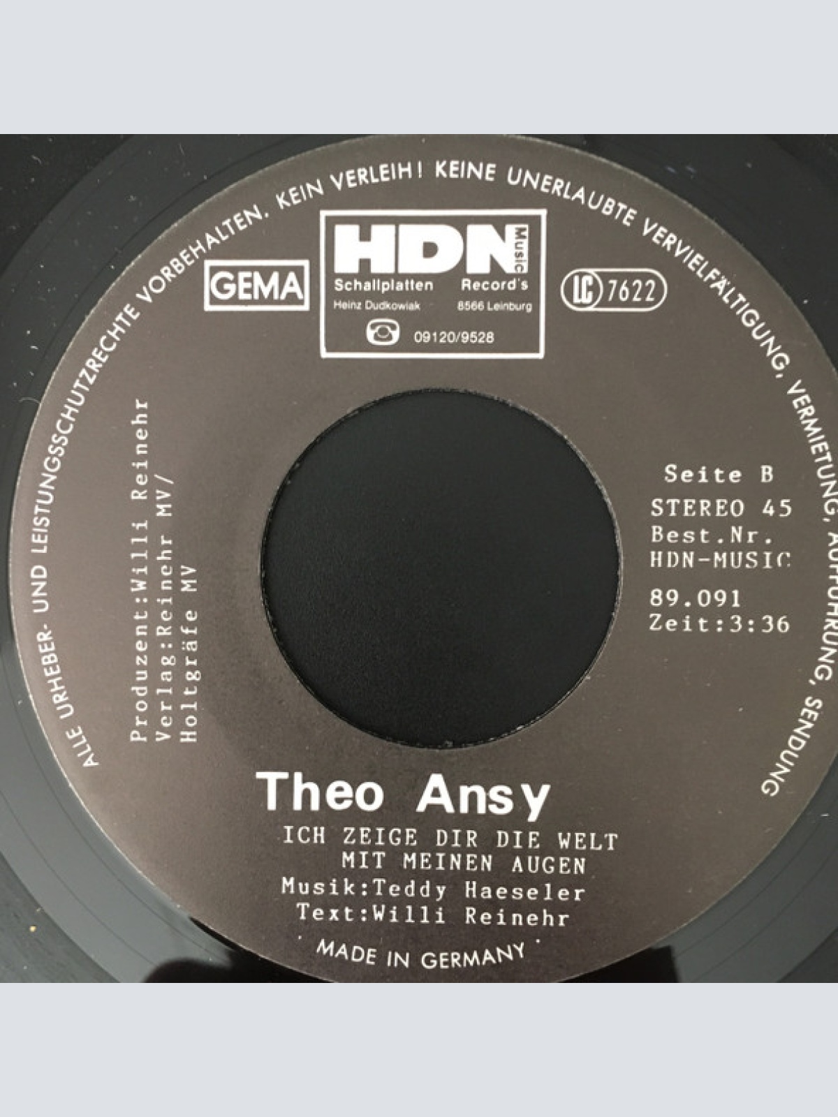 Vinyl / Theo Ansy - Schönes Land Wann Kommst Du Wieder