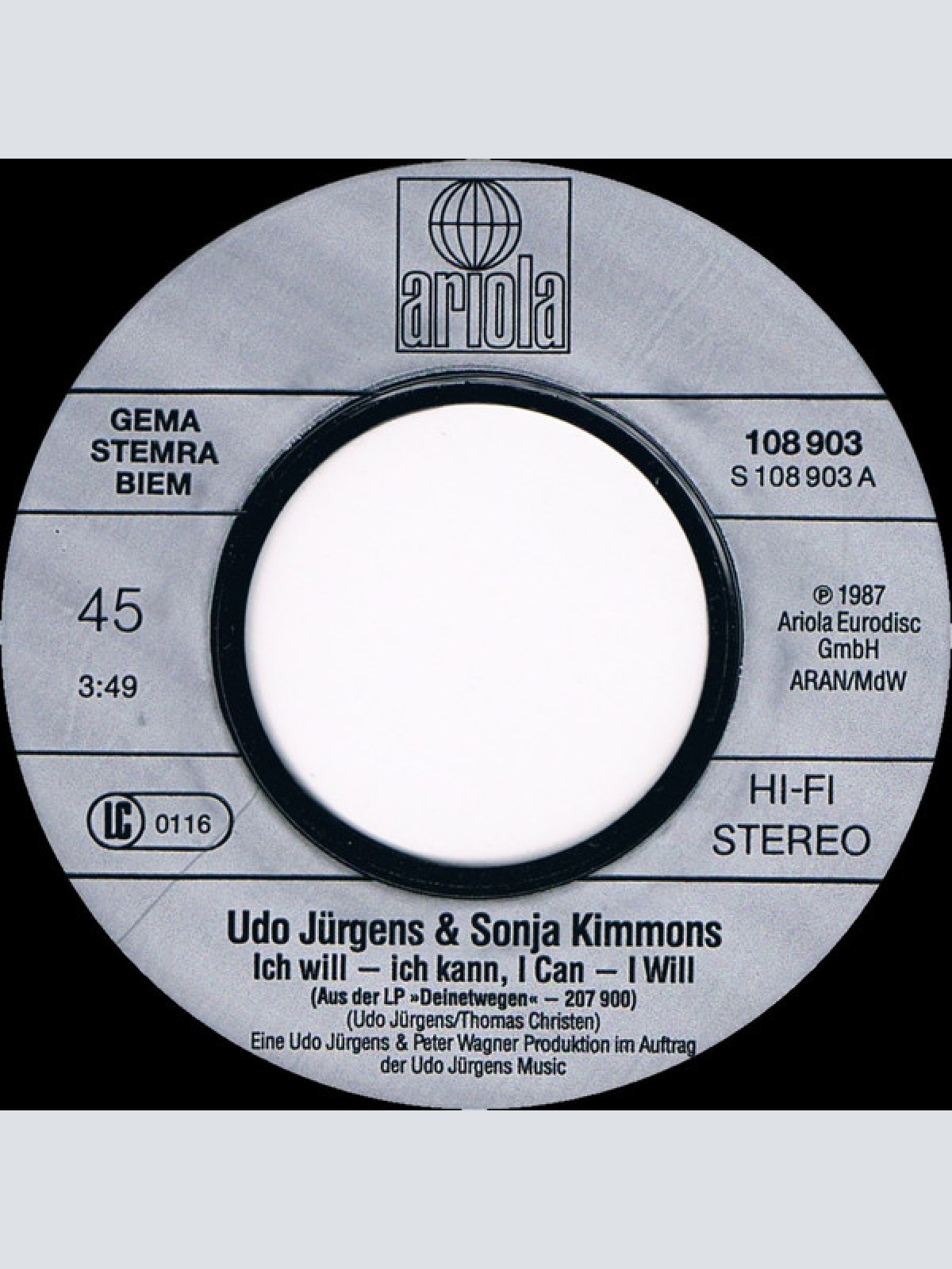 Vinyl / Udo Jürgens & Sonja Kimmons - Ich Will-Ich Kann, I Can-I Will
