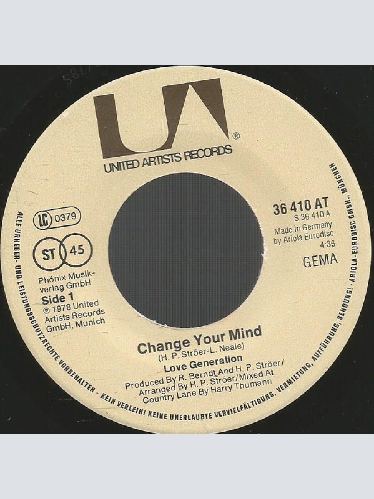 Vinyl / Love Generation - Change Your Mind