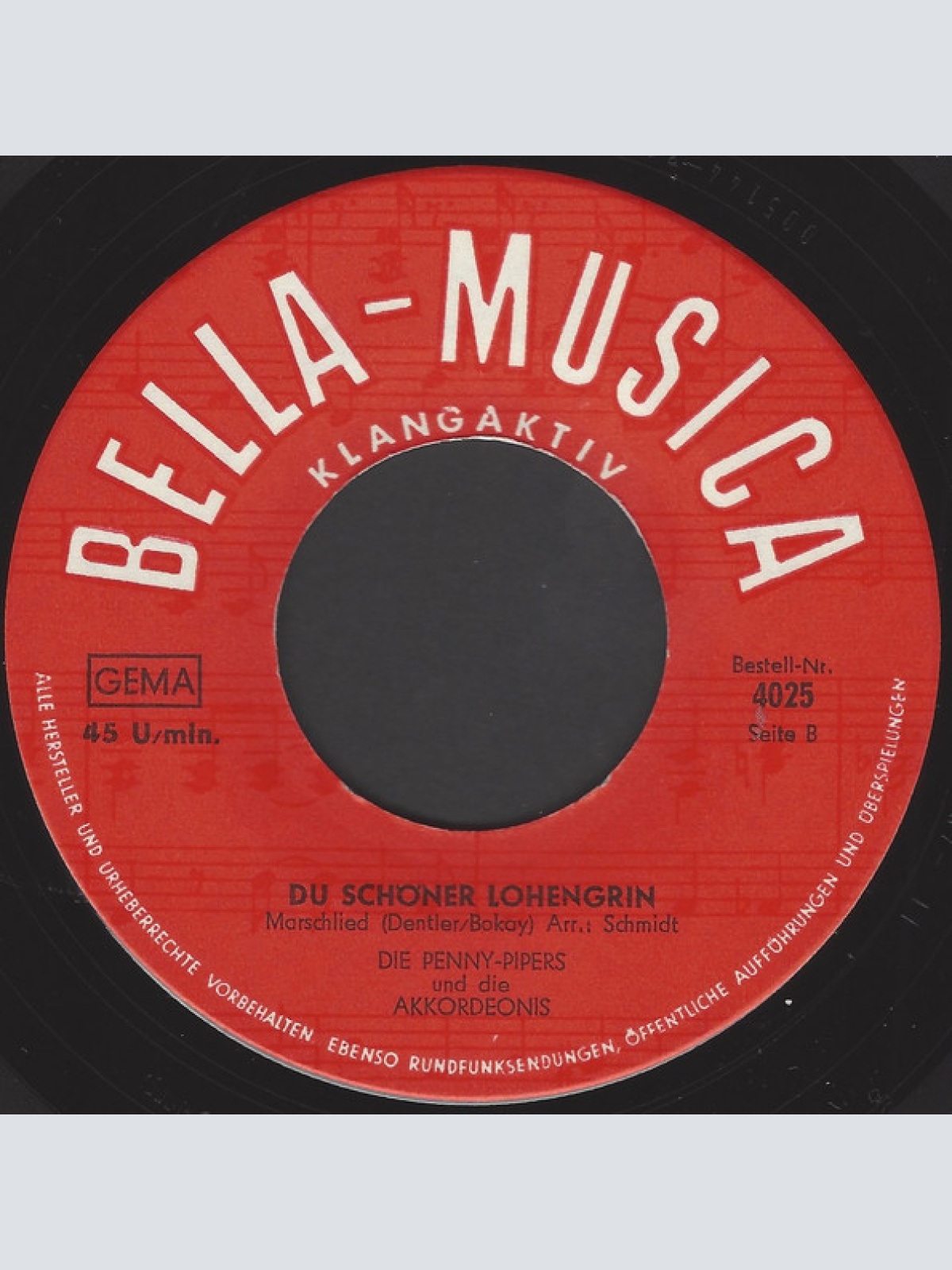 Vinyl / Die Penny-Pipers Und Die Akkordeonis - Die Rheinparty / Du Schöner Lohngrin