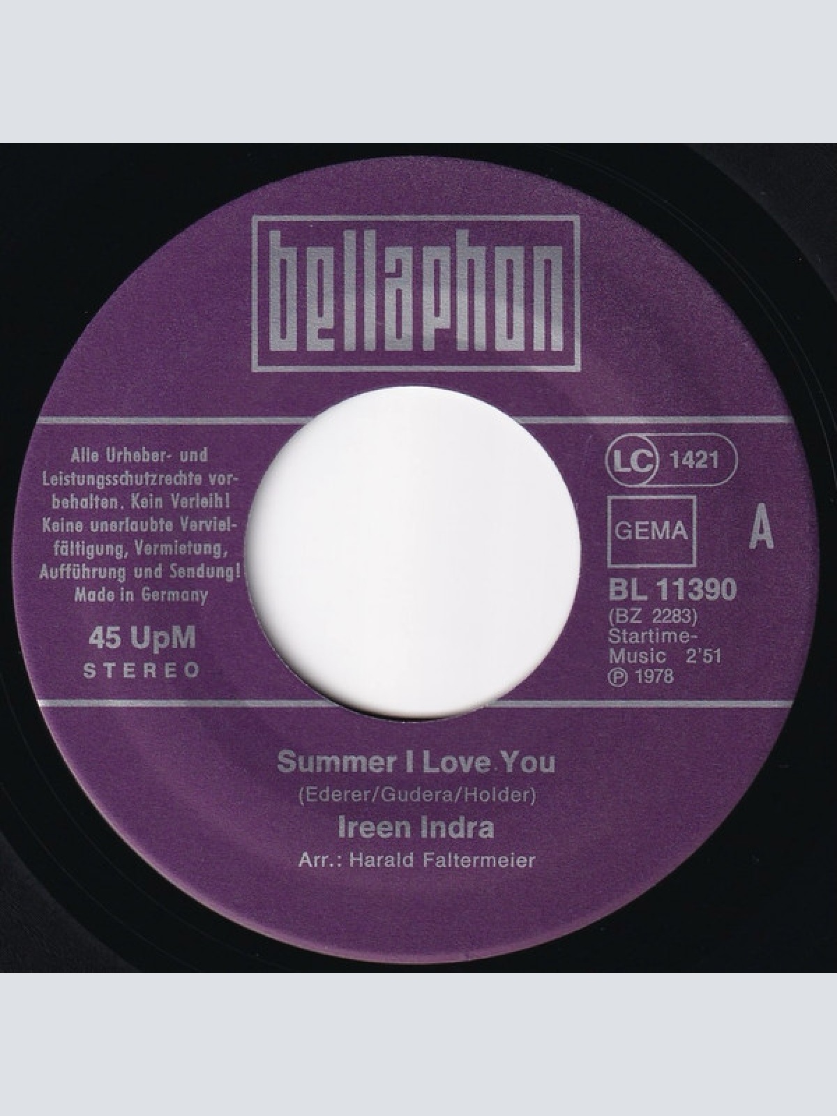 Vinyl / Ireen Indra* - Summer I Love You