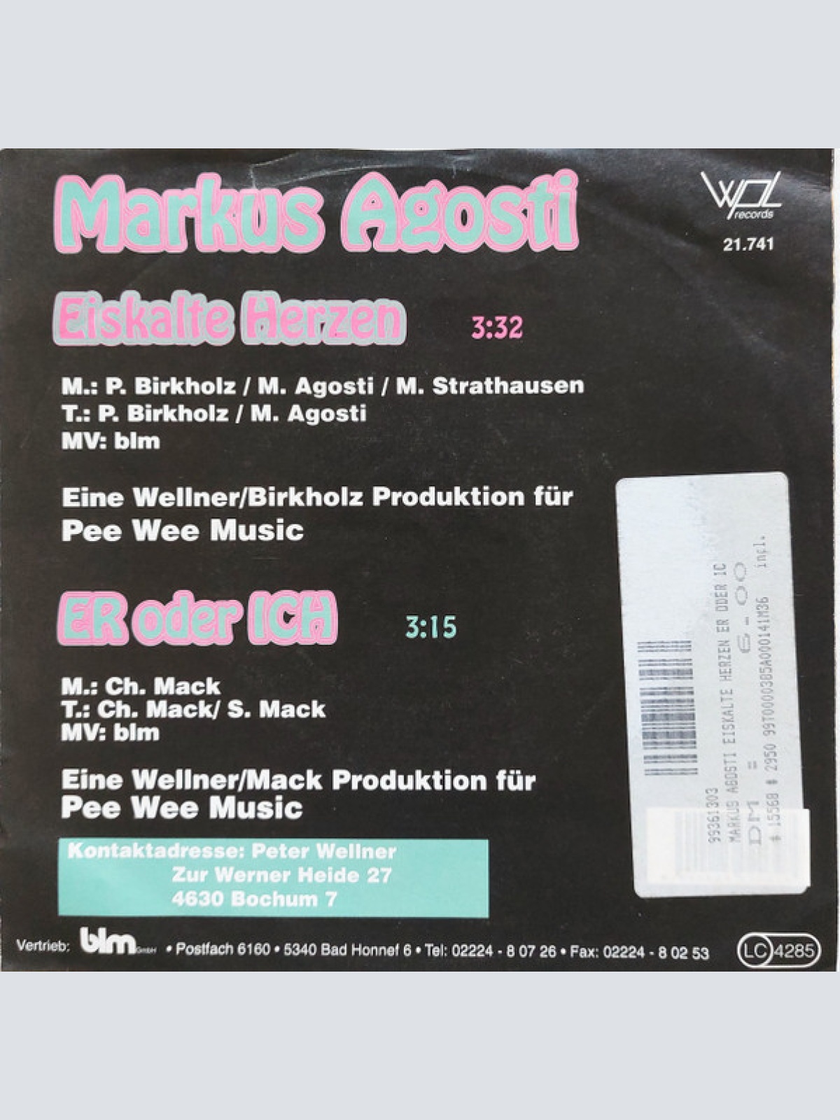 Vinyl / Markus Agosti - Eiskalte Herzen