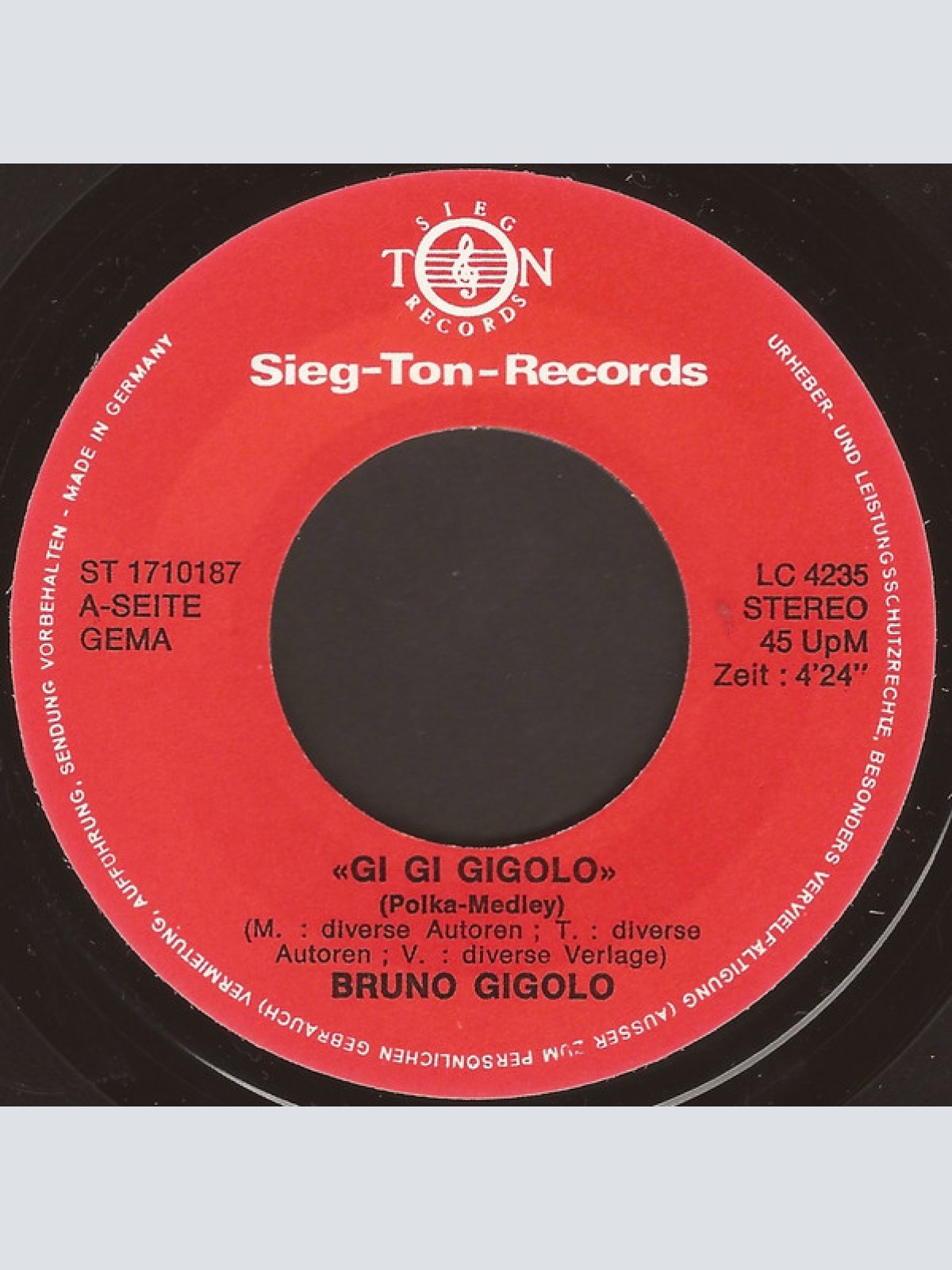 Vinyl / Bruno Gigolo* - Gi Gi Gigolo