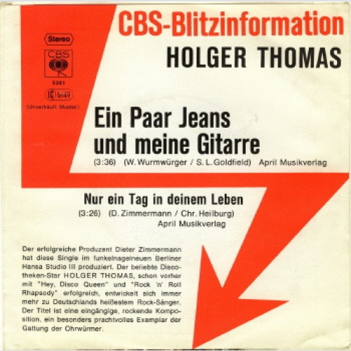 Vinyl / Holger Thomas - Ein Paar Jeans Und Meine Gitarre