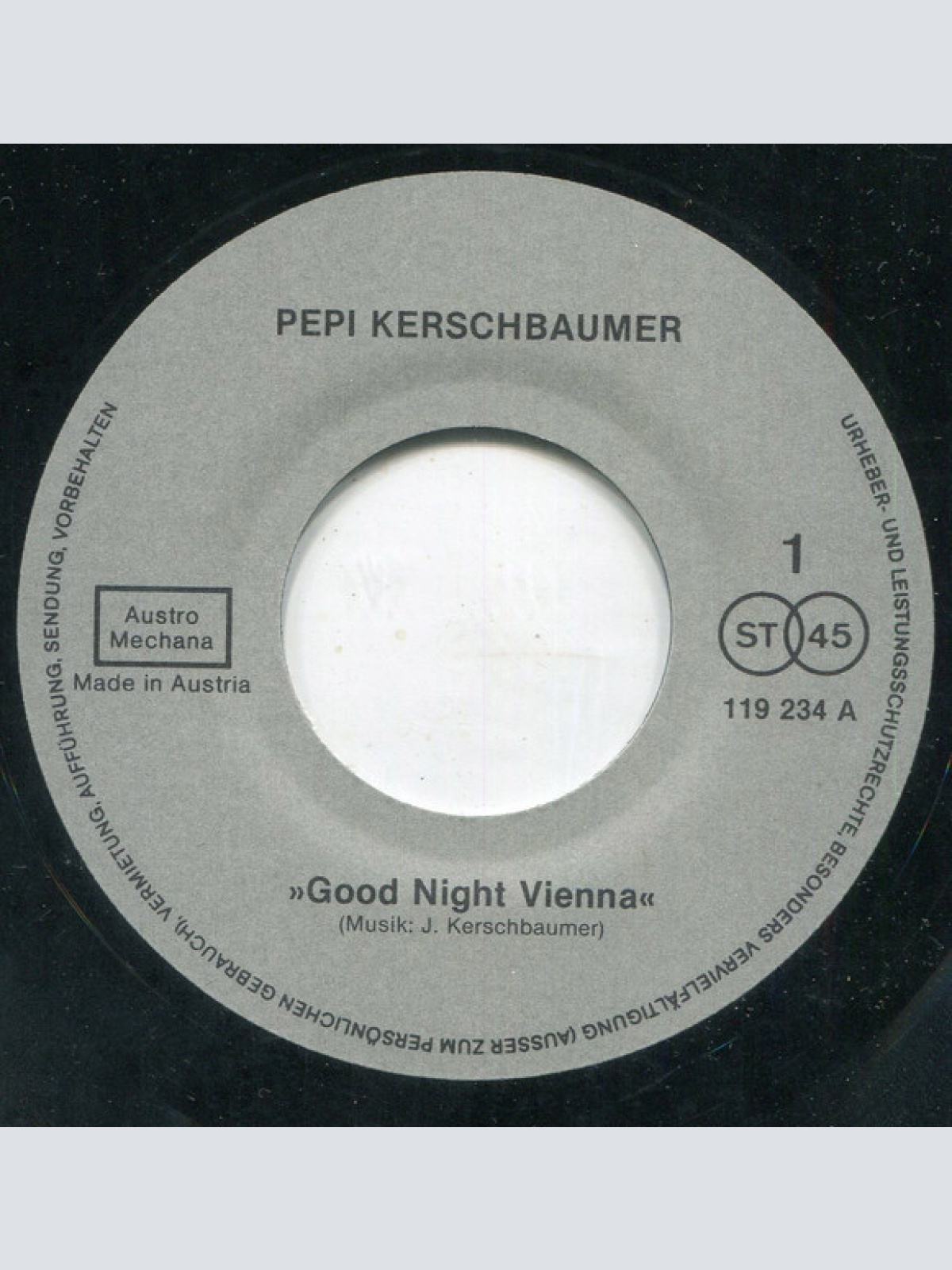 Vinyl / Pepi Kerschbaumer* - Good Night Vienna