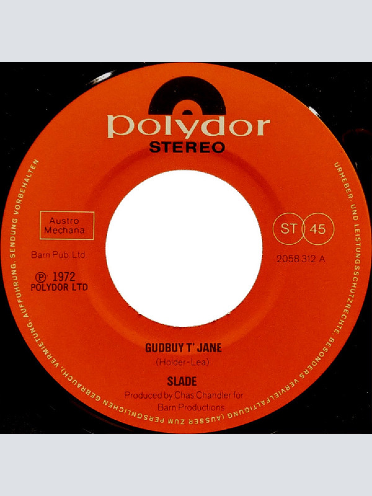 Vinyl / Slade - Gudbuy T'Jane