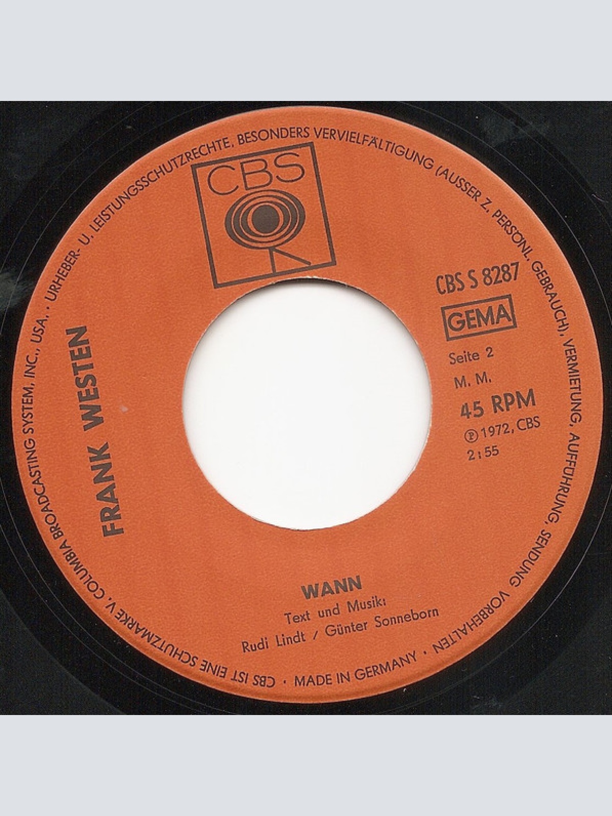 Vinyl / Frank Westen - Buona Sera Angela