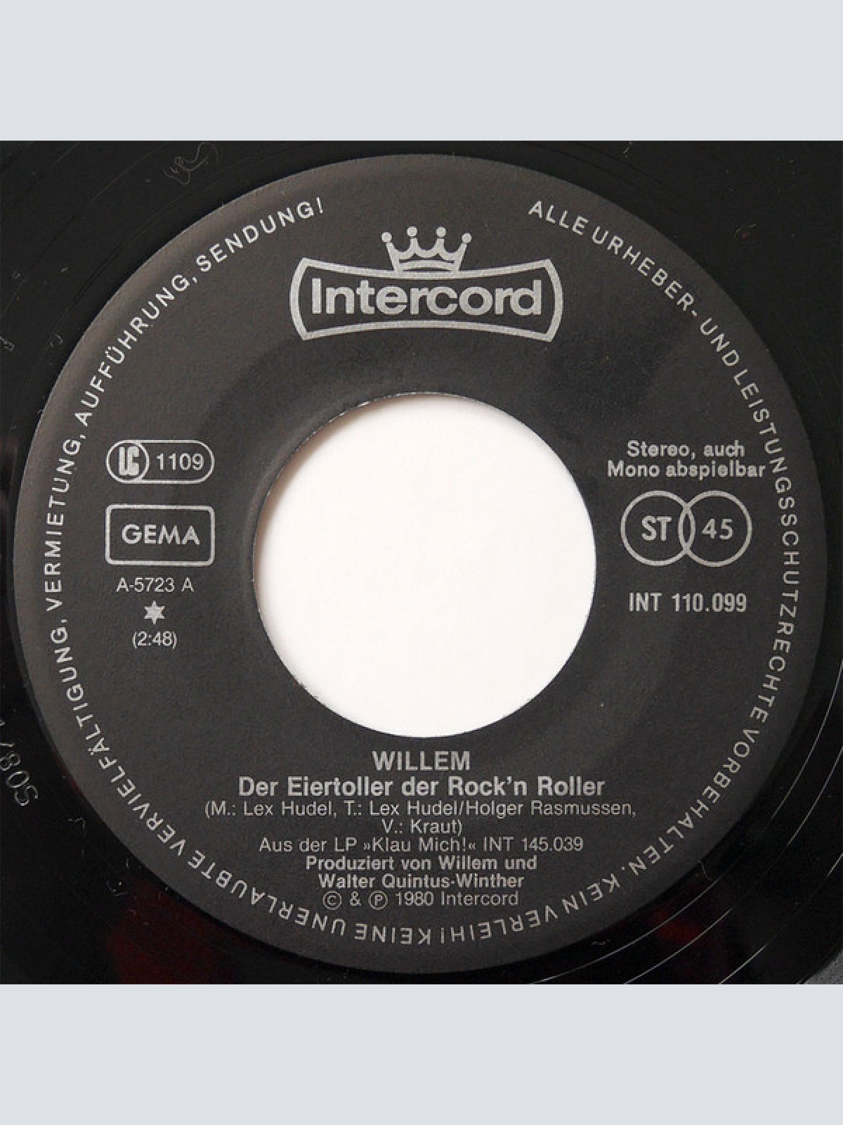 Vinyl / Willem (2) - Der Eiertoller Der Rock'n Roller / Freitag Nachmittag Im Urwald (Umbaumbarassa)