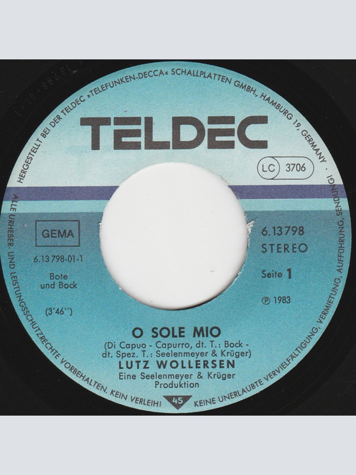 Vinyl / Lutz Wollersen - O Sole Mio