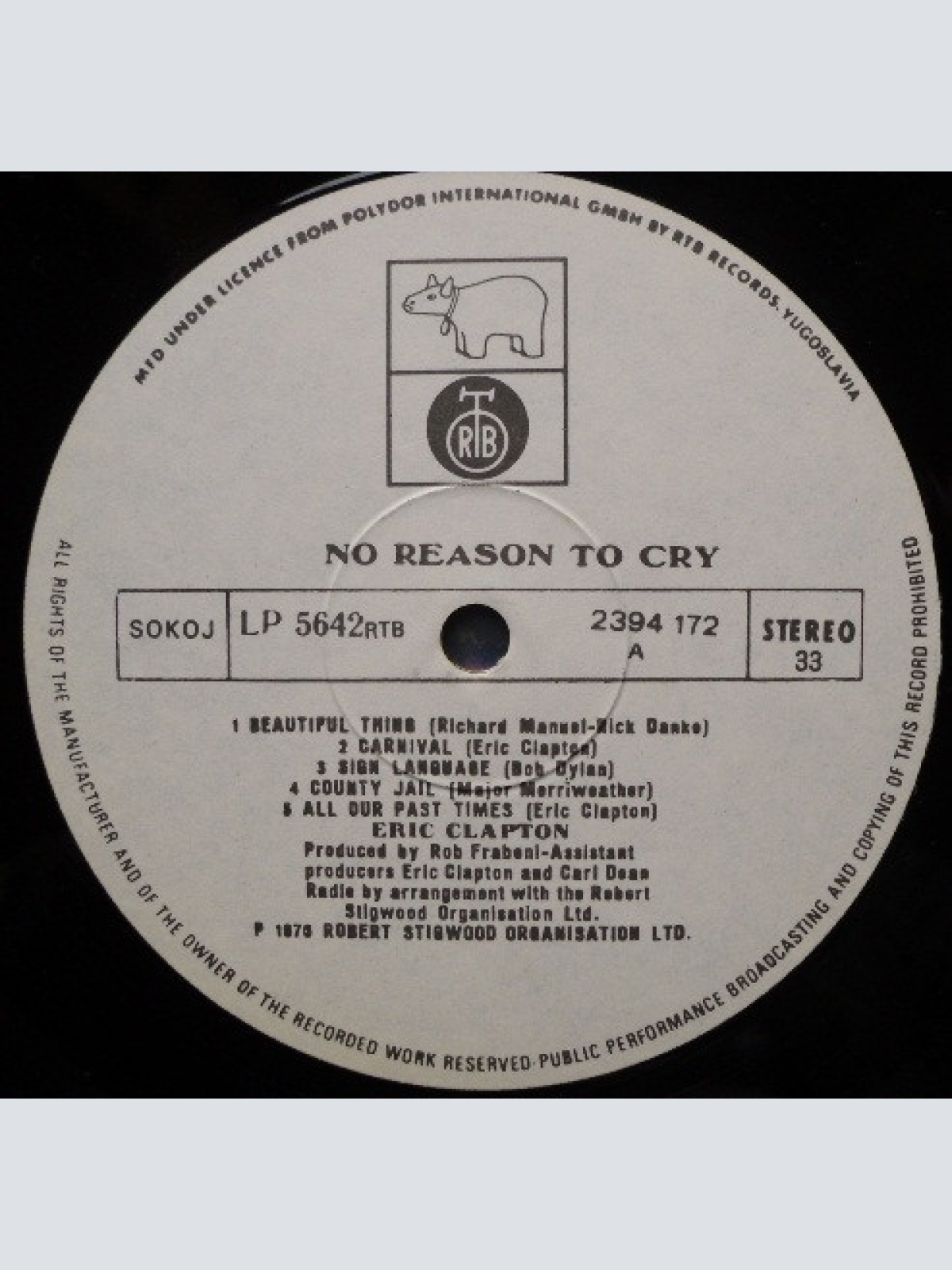 Vinyl / Eric Clapton - No Reason To Cry