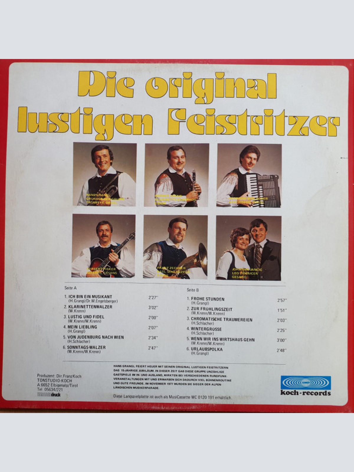Vinyl / Die Original Lustigen Feistritzer - Die Original Lustigen Feistritzer - Das 15-Jährige Jubiläum