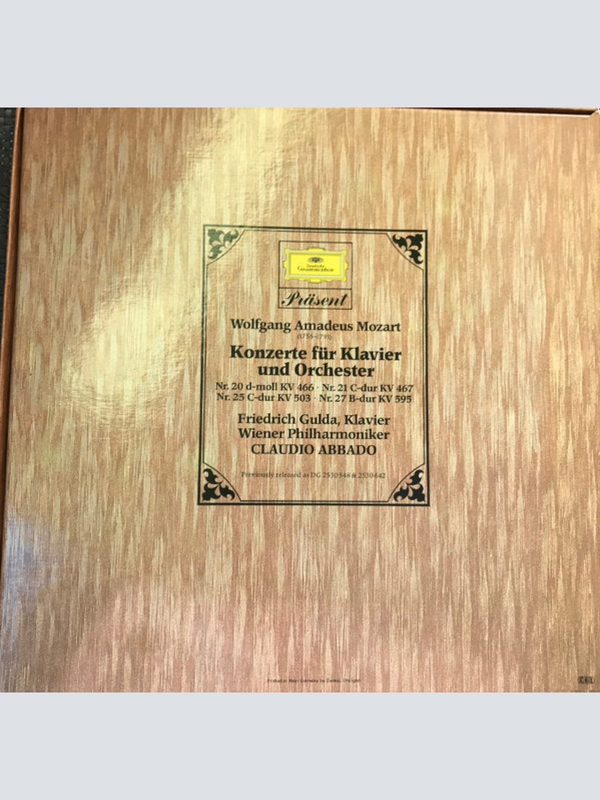 Vinyl / Wolfgang Amadeus Mozart - Friedrich Gulda, Wiener Philharmoniker, Claudio Abbado - Klavierkonzerte Nr. 20 KV 466 Nr. 21 KV 467 Nr. 25 KV 503 Nr. 27 KV 595