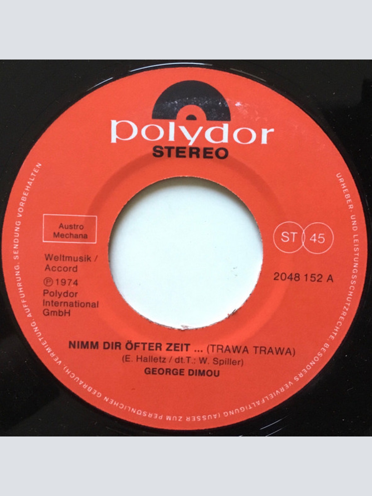 Vinyl / Georges Dimou - Nimm Dir Öfter Zeit