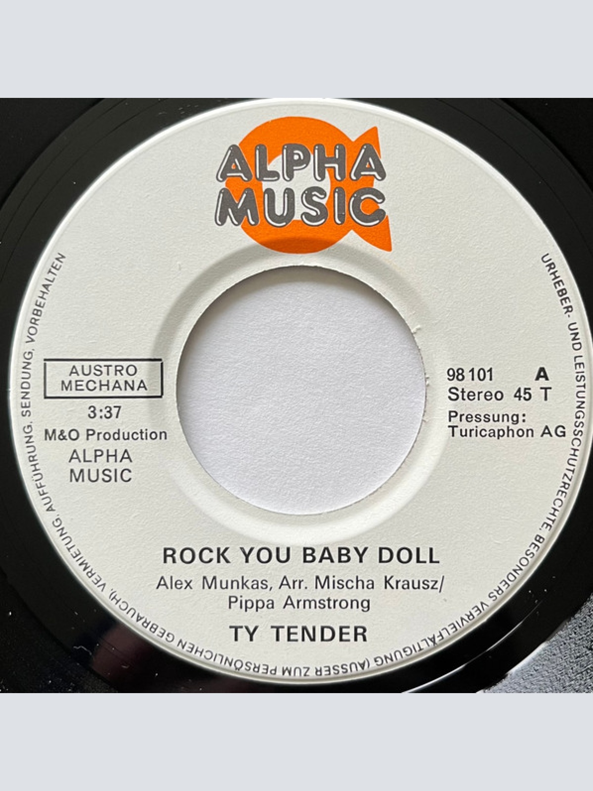 Vinyl / Ty Tender - Rock Me Baby Doll / Stronger