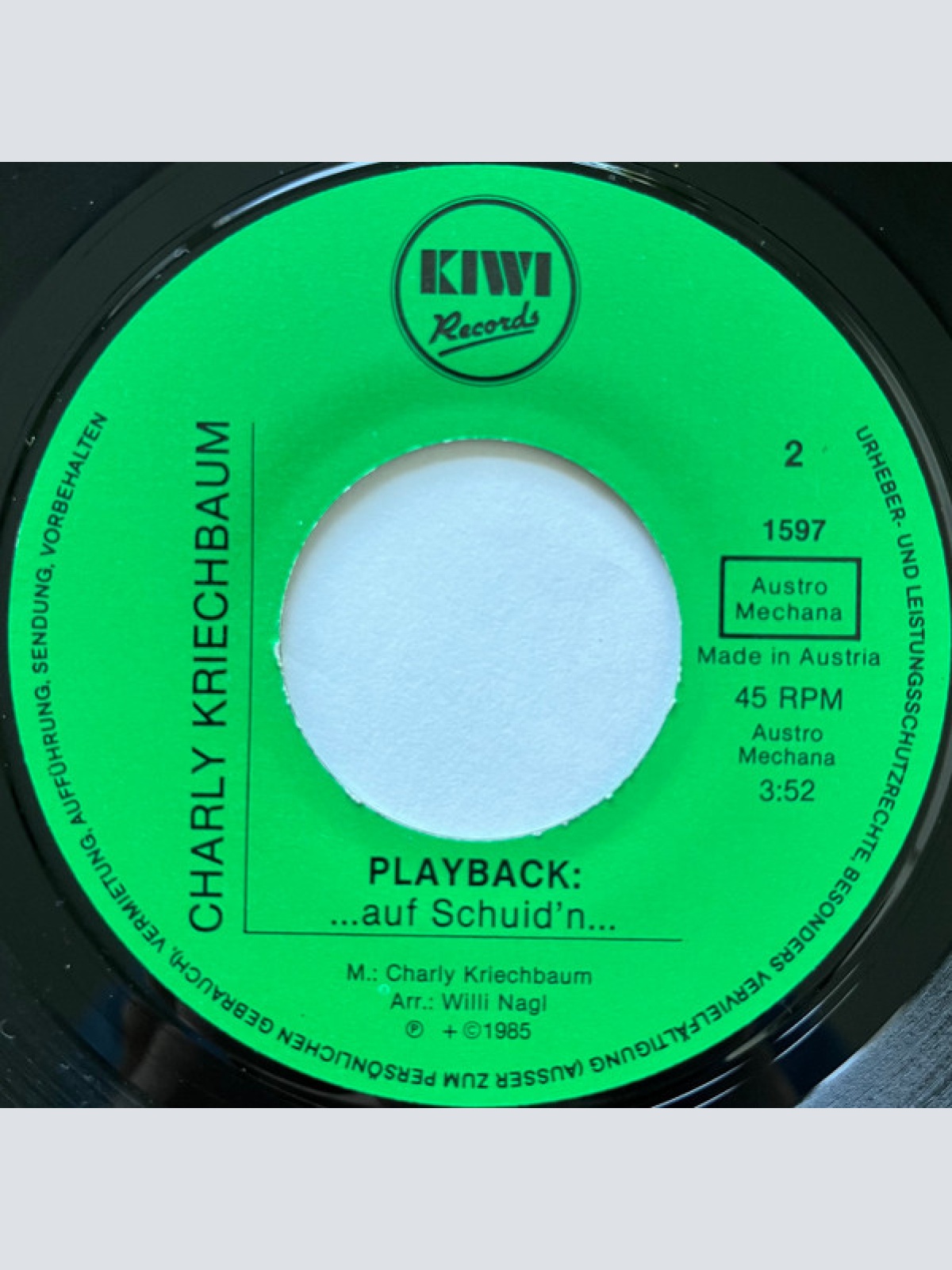 Vinyl / Charly Kriechbaum - ...Auf Schuid'n...