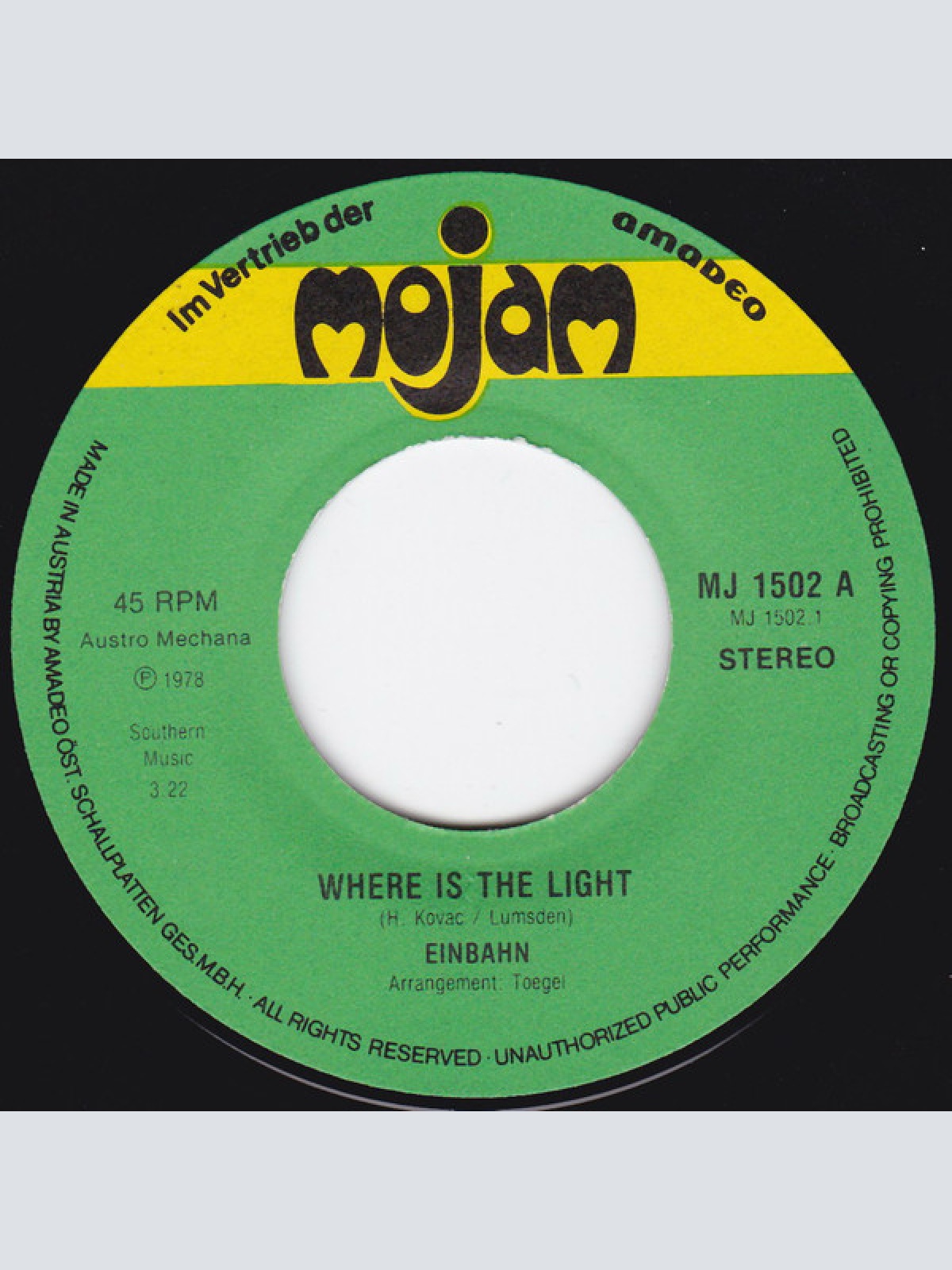 Vinyl / Einbahn (2) - Where is The Light