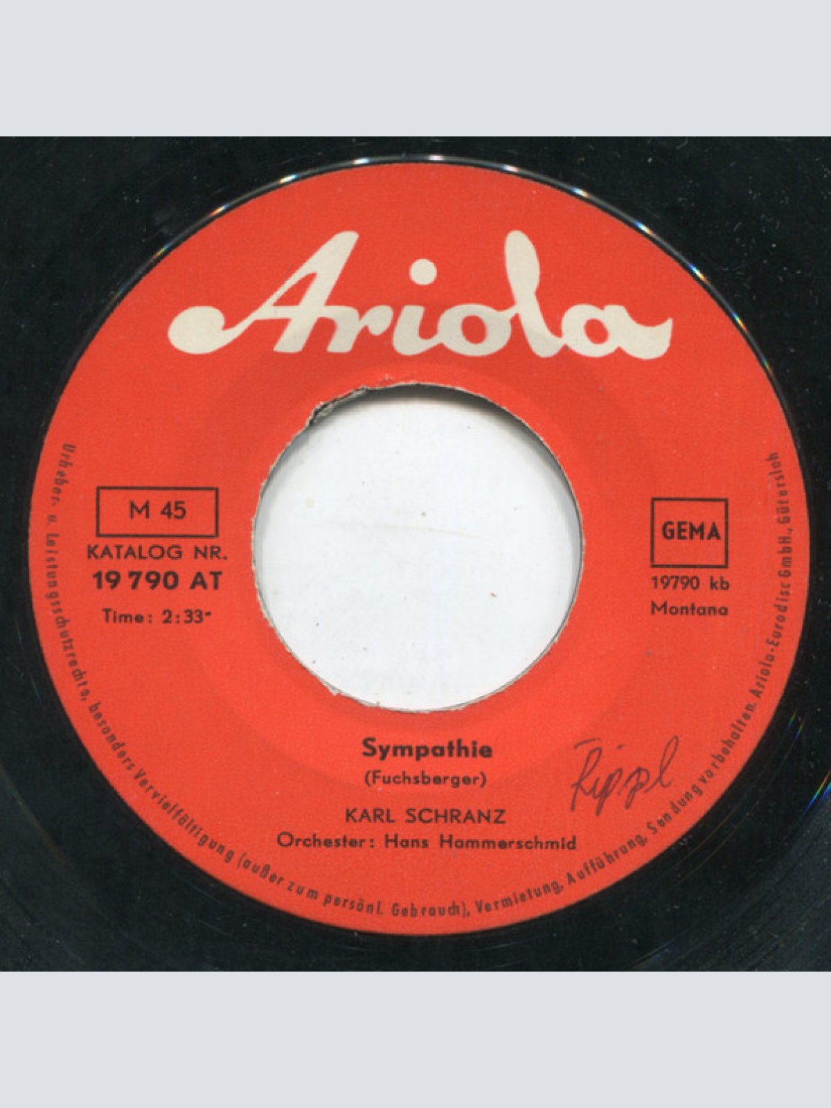 Vinyl / Karl Schranz - Toi, Toi, Toi / Sympathie