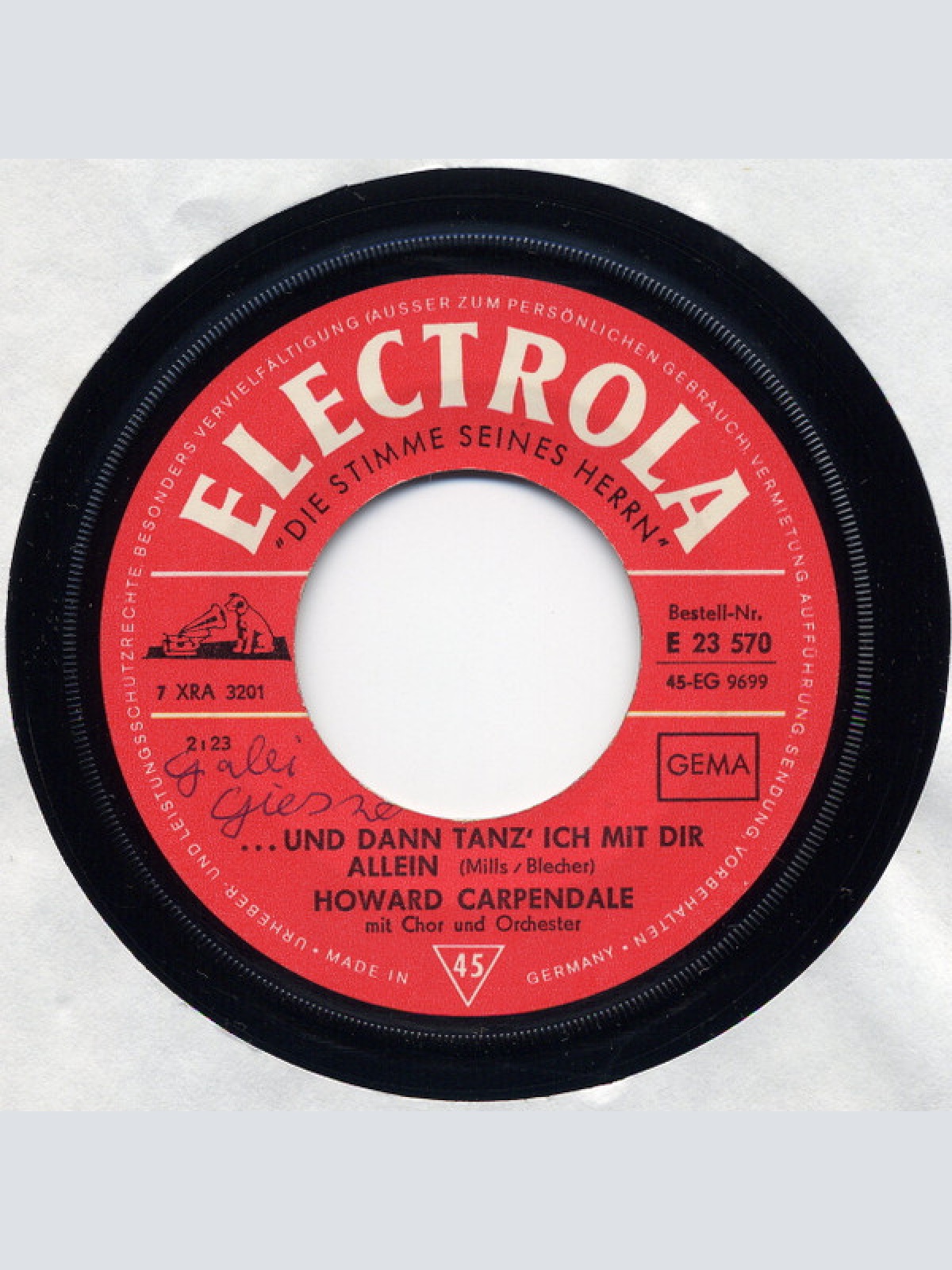 Vinyl / Howard Carpendale - Immer Nur An Eine Denken (That's Love) / ...Und Dann Tanz' Ich Mit Dir Allein