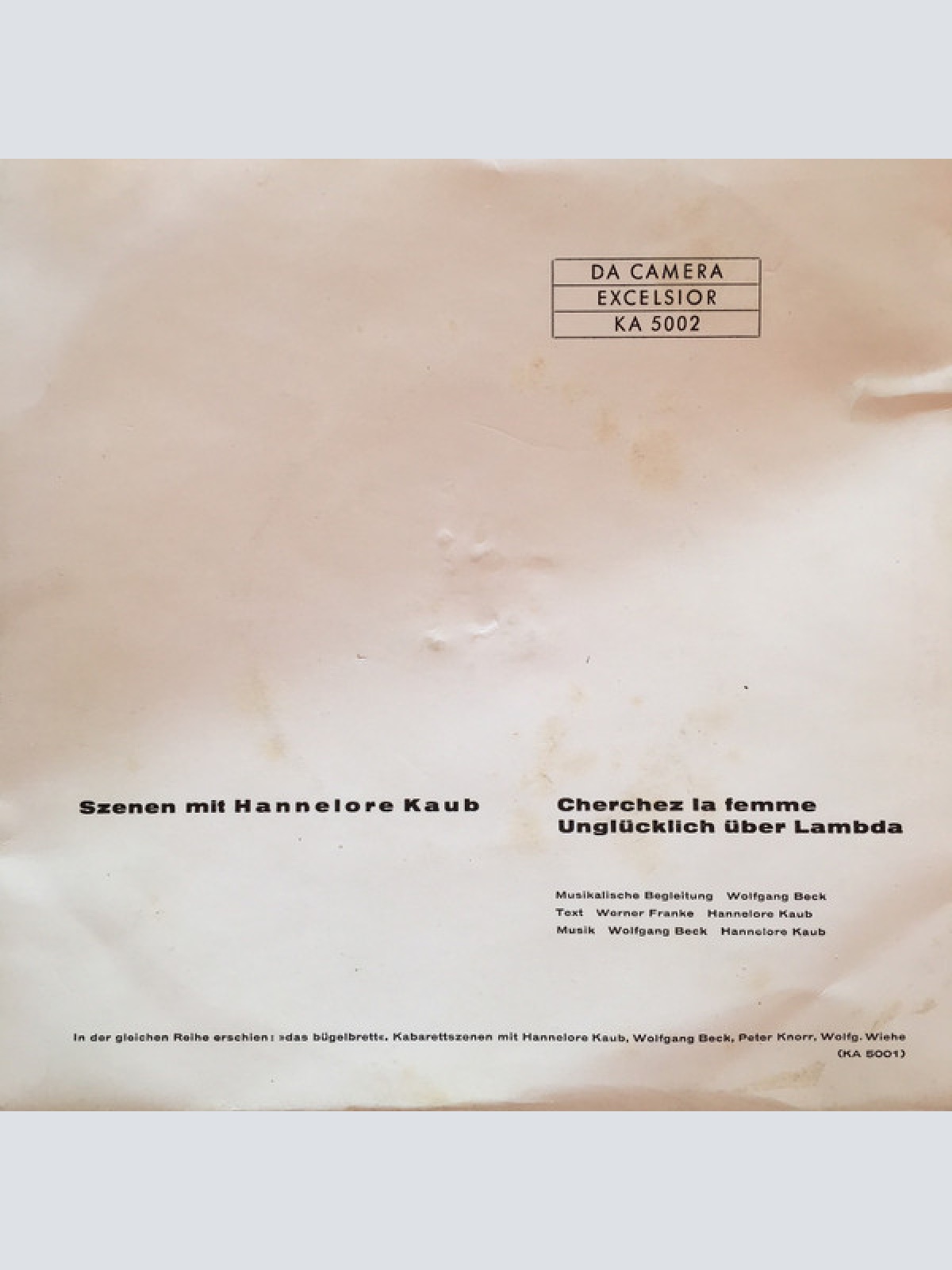 Vinyl / Hannelore Kaub - Szenen Mit Hannelore Kaub