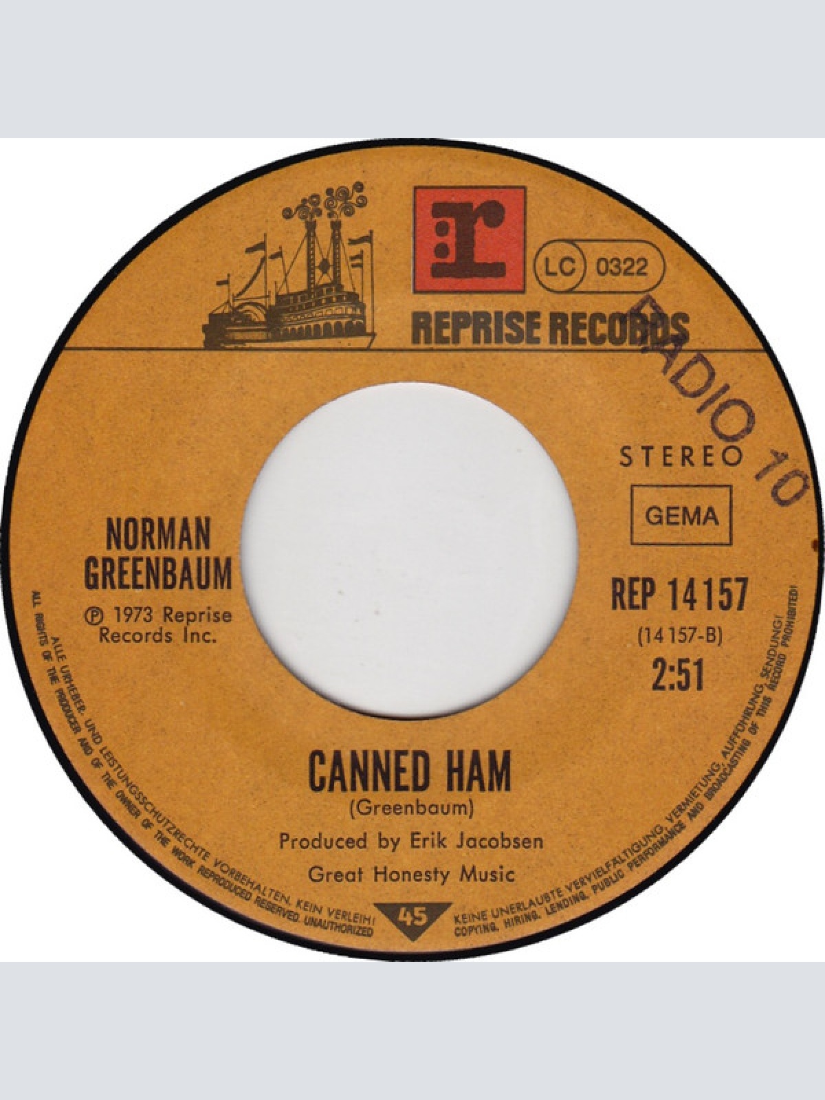 Vinyl / Norman Greenbaum - Spirit In The Sky / Canned Ham