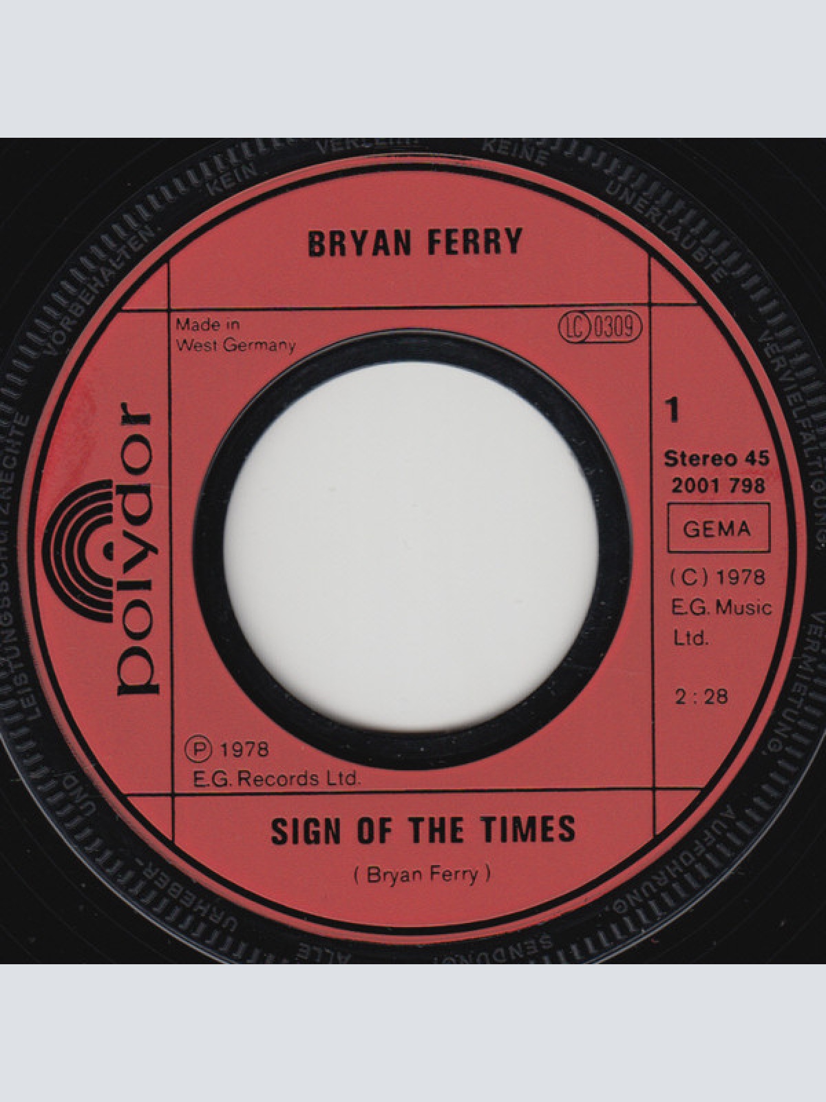 Vinyl / Bryan Ferry - Sign Of The Times