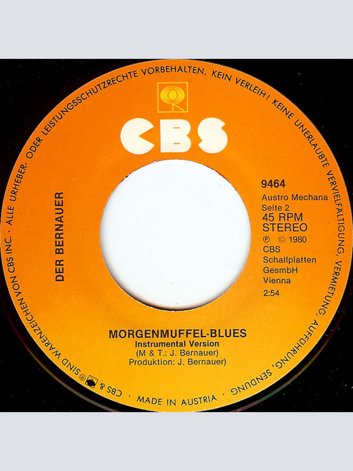 Vinyl / Der Bernauer* - Morgenmuffel Blues (I Wüh Nix Hean)