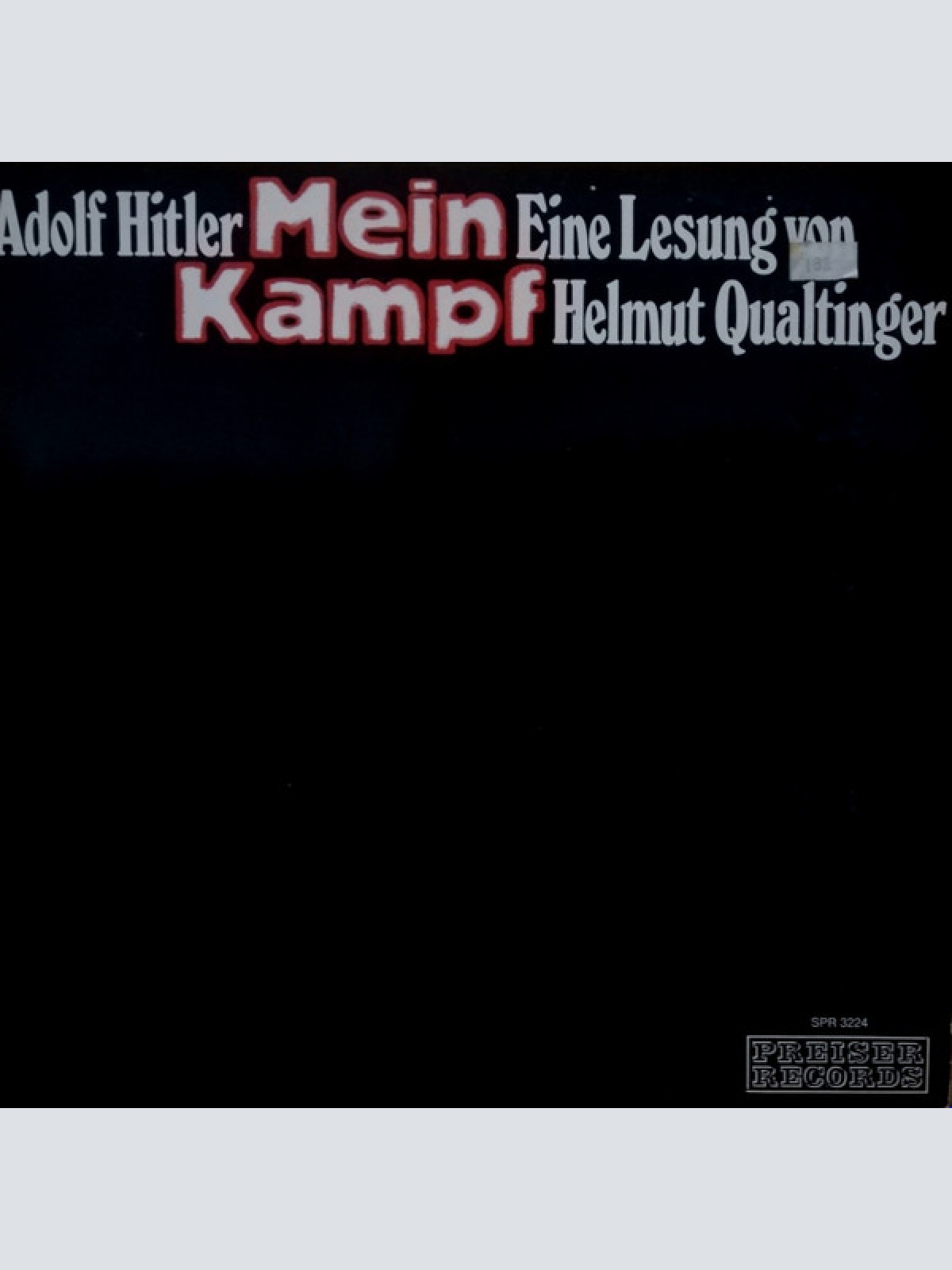 Vinyl / Adolf Hitler - Helmut Qualtinger - Mein Kampf - Eine Lesung Von Helmut Qualtinger