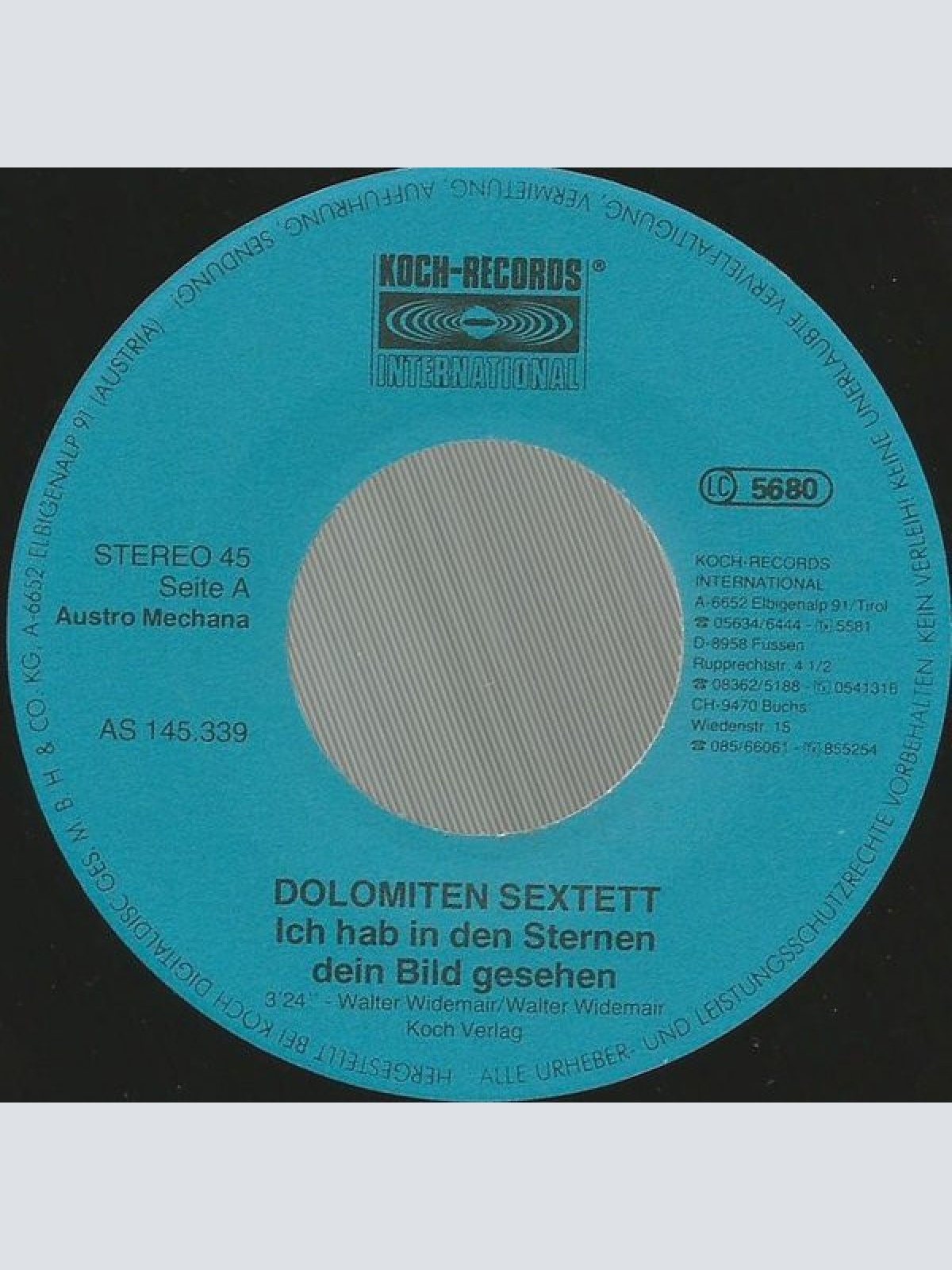 Vinyl / Dolomiten Sextett Lienz - Ich Hab In Den Sternen Dein Bild Gesehen