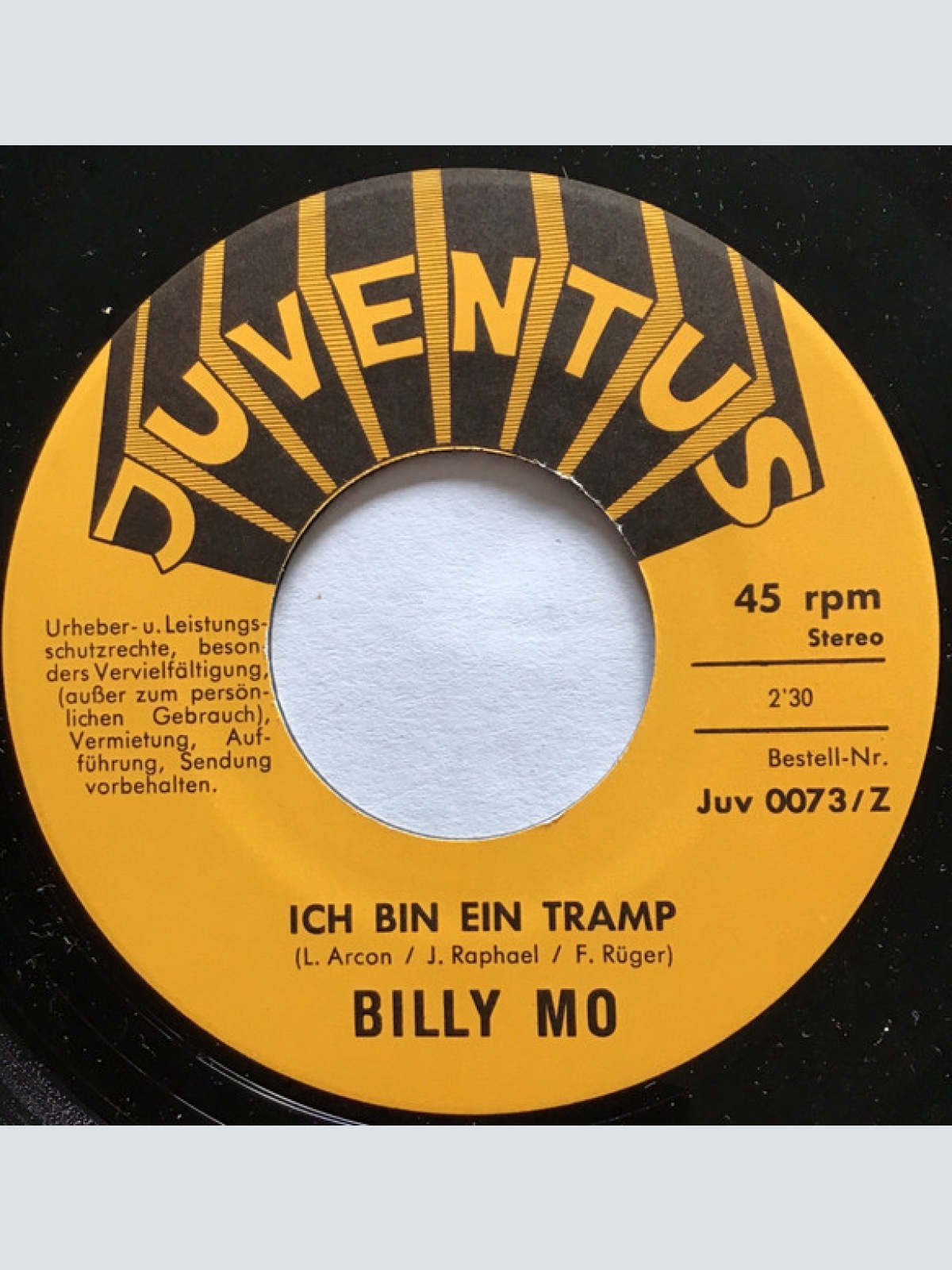Vinyl / Billy Mo - Dufte Dufte (Hymne An Das Gaststättenpersonal) / Ich Bin Ein Tramp