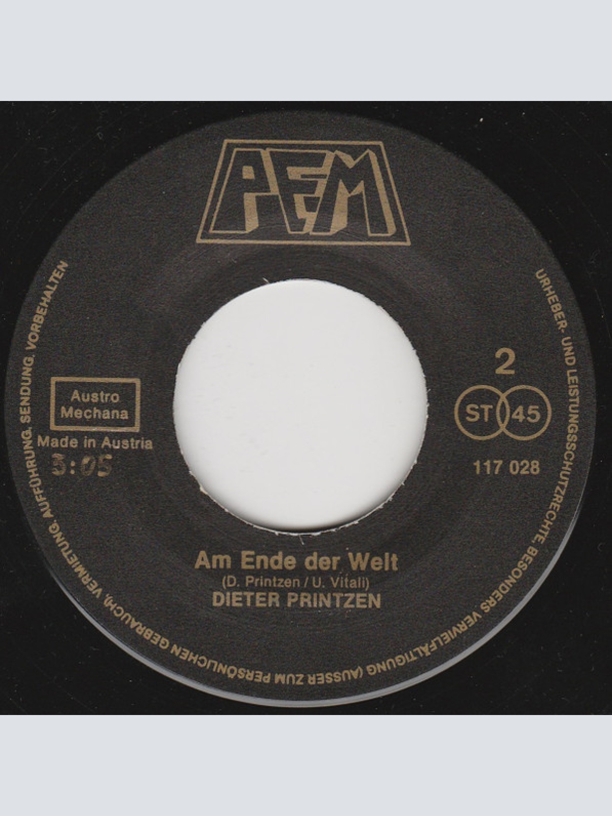 Vinyl / Dieter Printzen - Der Erste Schritt / Am Ende Der Welt