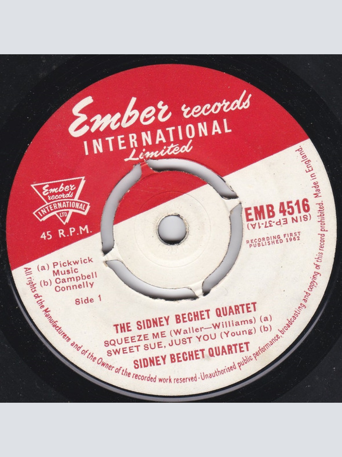 Vinyl / Sidney Bechet Quartet with Muggsy Spanier, Wellman Braud, Carmen Mastren - Squeeze Me