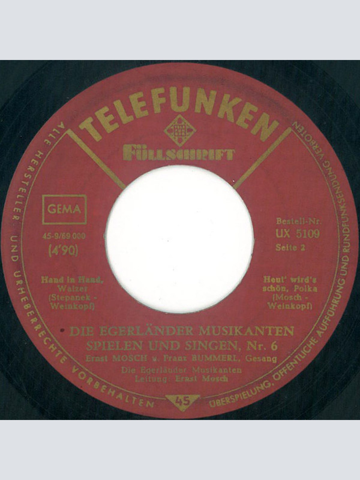 Vinyl / Die Egerländer Musikanten* - Die Egerländer Musikanten Spielen Und Singen - Nr. 6