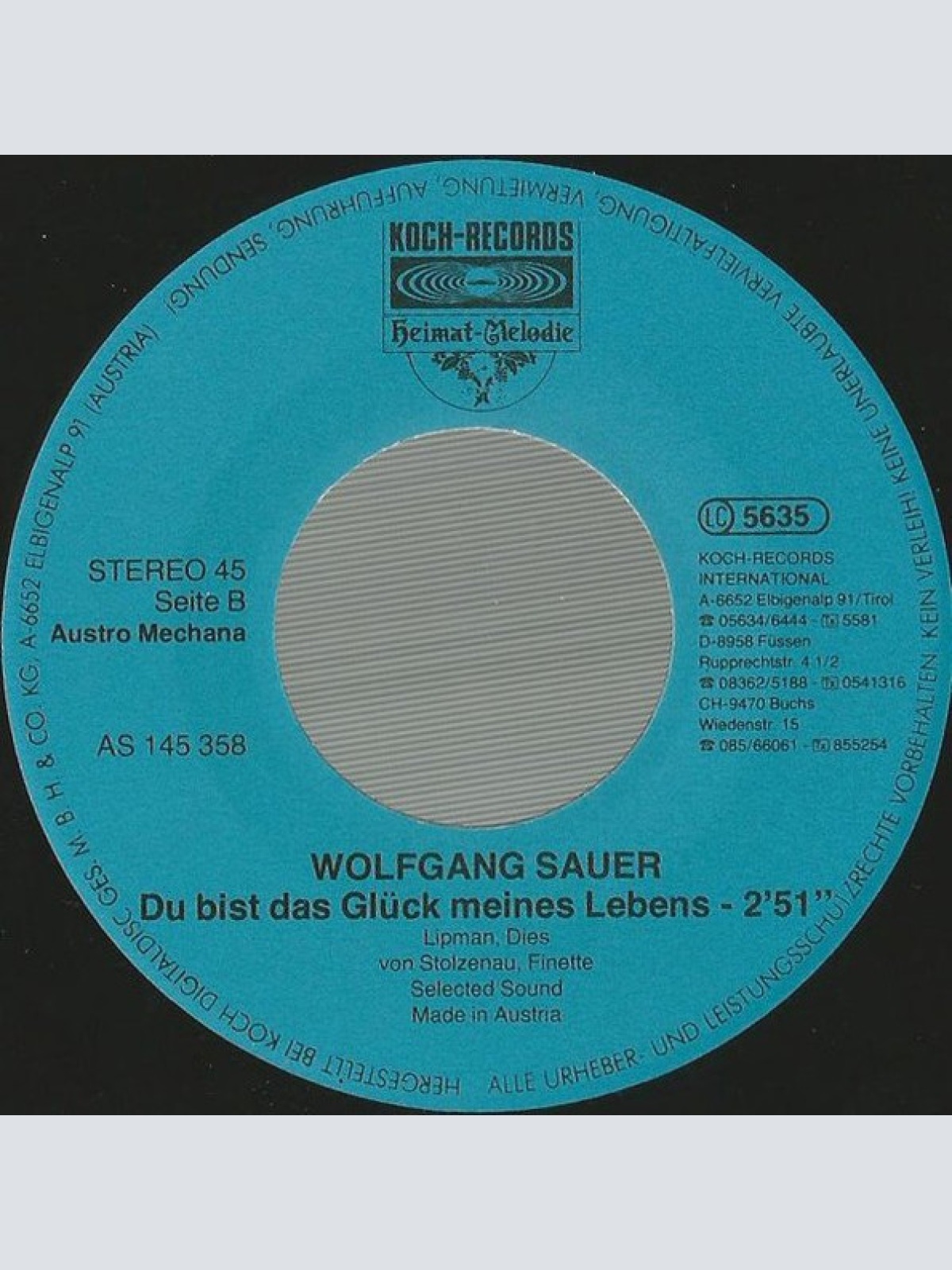 Vinyl / Wolfgang Sauer - Glaube Mir