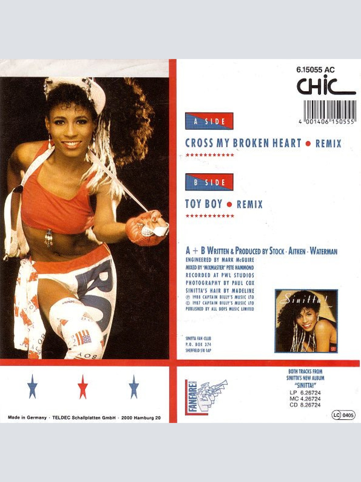 Vinyl / Sinitta - Cross My Broken Heart (Remix)