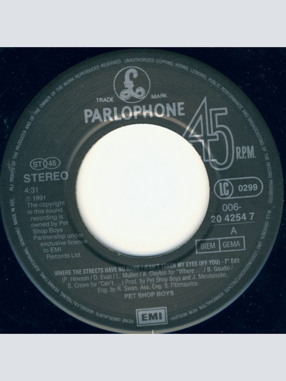 Vinyl / Pet Shop Boys - Where The Streets Have No Name (I Can't Take My Eyes Off You) / How Can You Expect To Be Taken Seriously?