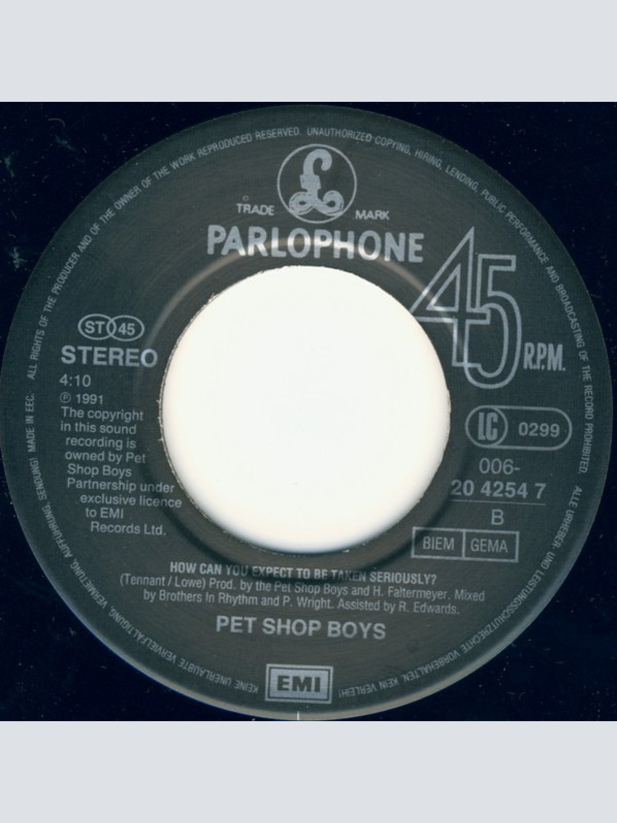 Vinyl / Pet Shop Boys - Where The Streets Have No Name (I Can't Take My Eyes Off You) / How Can You Expect To Be Taken Seriously?