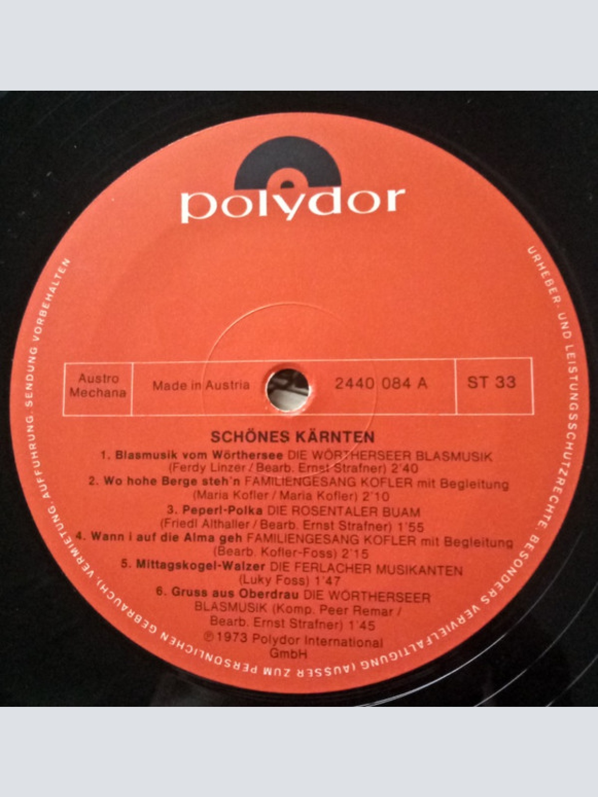 Vinyl / Die Wörtherseer Blasmusik / Familiengesang Kofler mit Begleitung / Die Rosentaler Buam / Die Ferlacher Musikanten - Schönes Kärnten