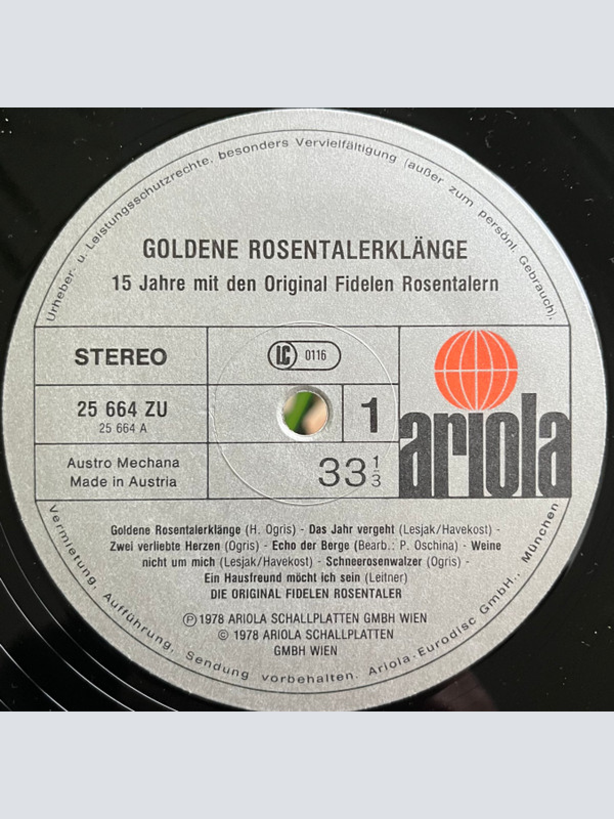 Vinyl / Die Original Fidelen Rosentaler - Goldene Rosentalerklänge