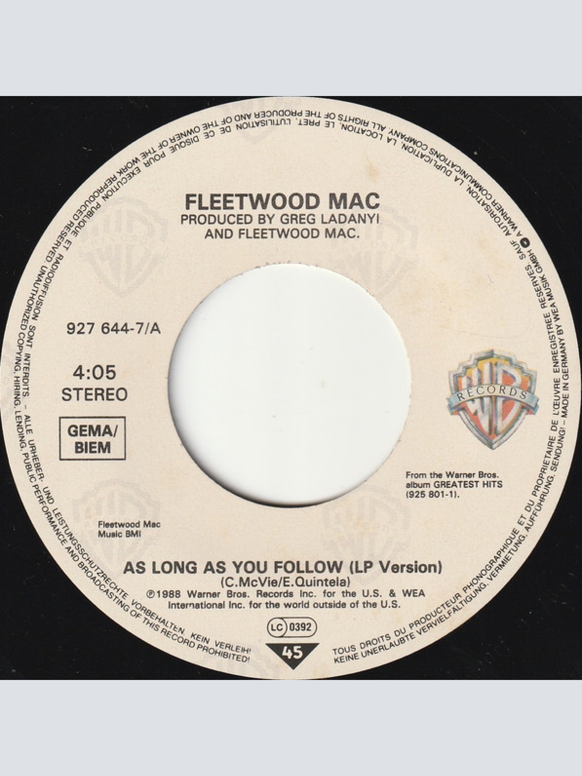 Vinyl / Fleetwood Mac - As Long As You Follow