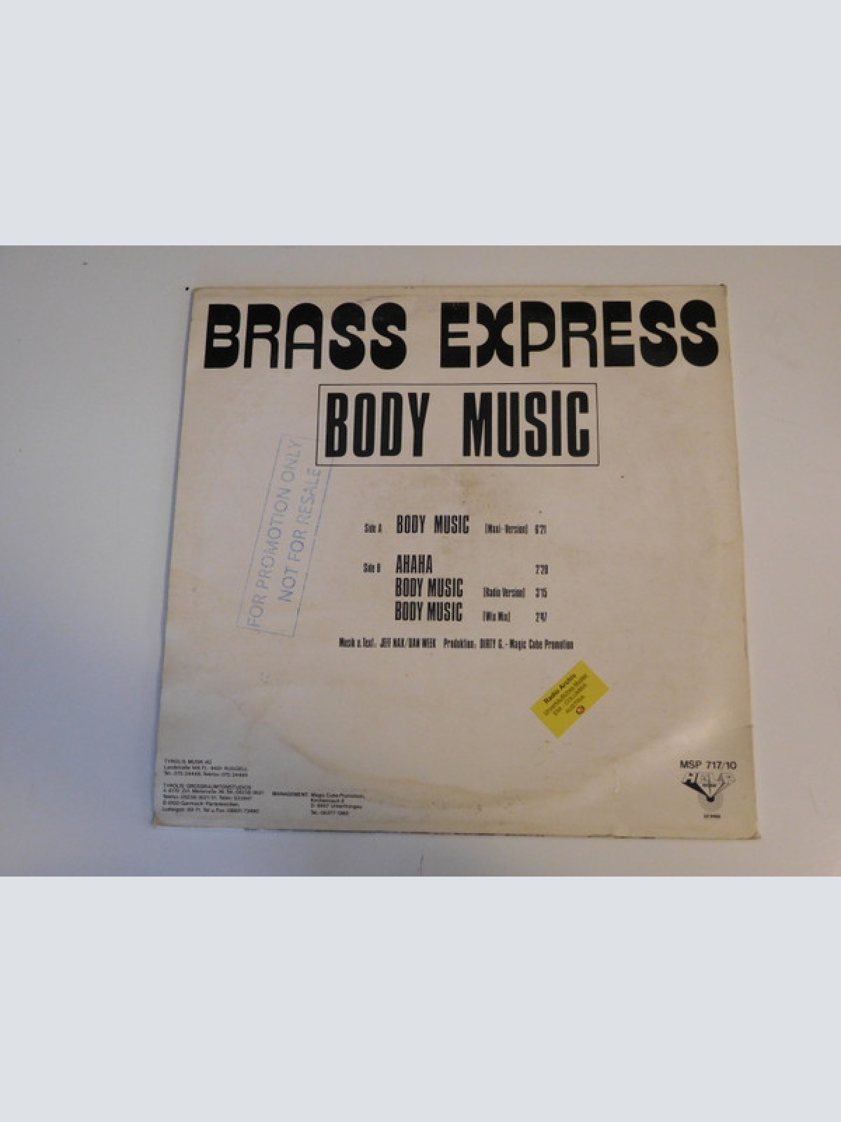 Vinyl / Brass Express - Body Music
