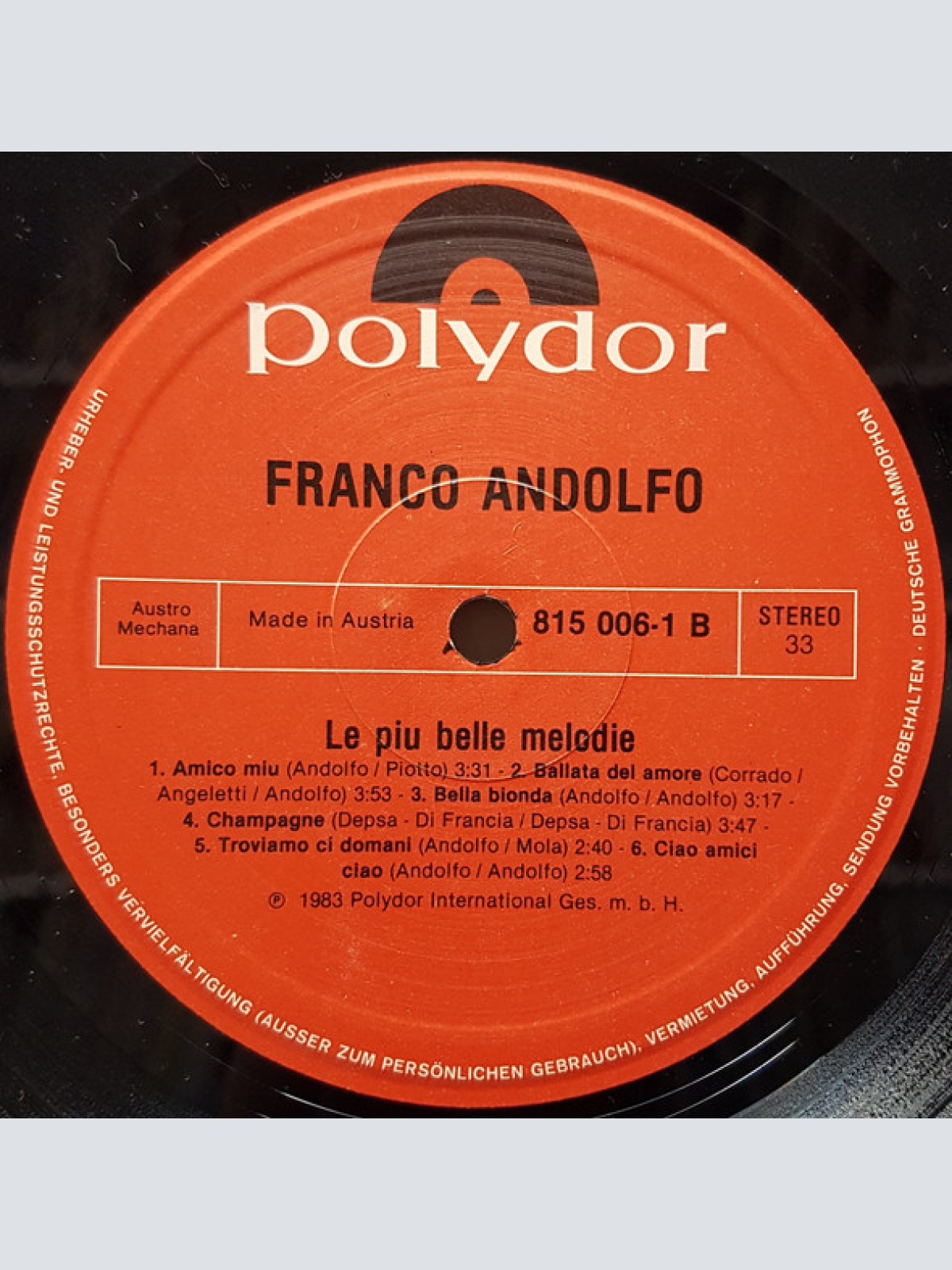 Vinyl / Franco Andolfo - Le Piú Belle Melodie