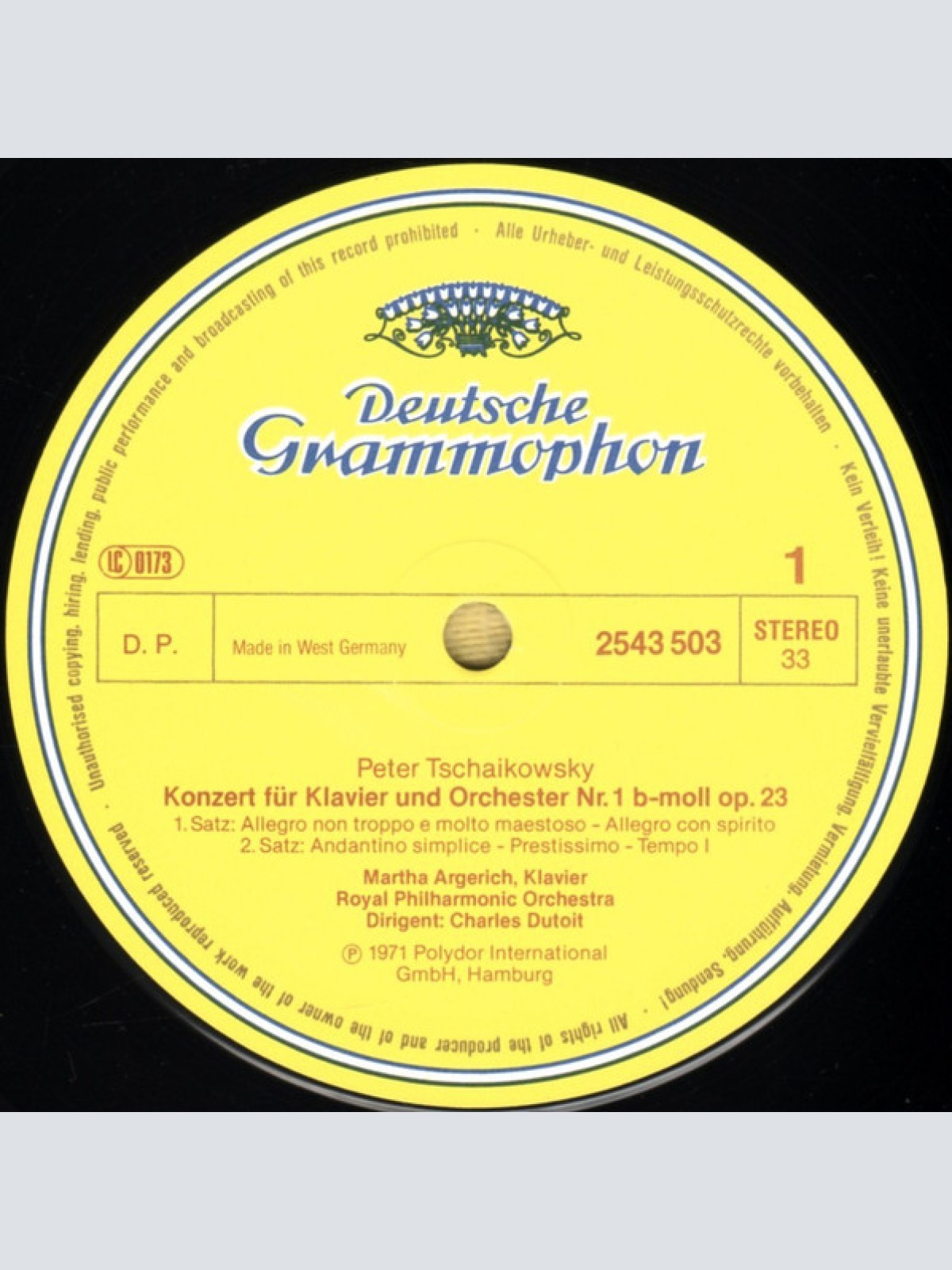 Vinyl / Tschaikowsky* • Liszt* - Martha Argerich, Charles Dutoit, Claudio Abbado - Klavierkonzert • Piano Concerto No.1