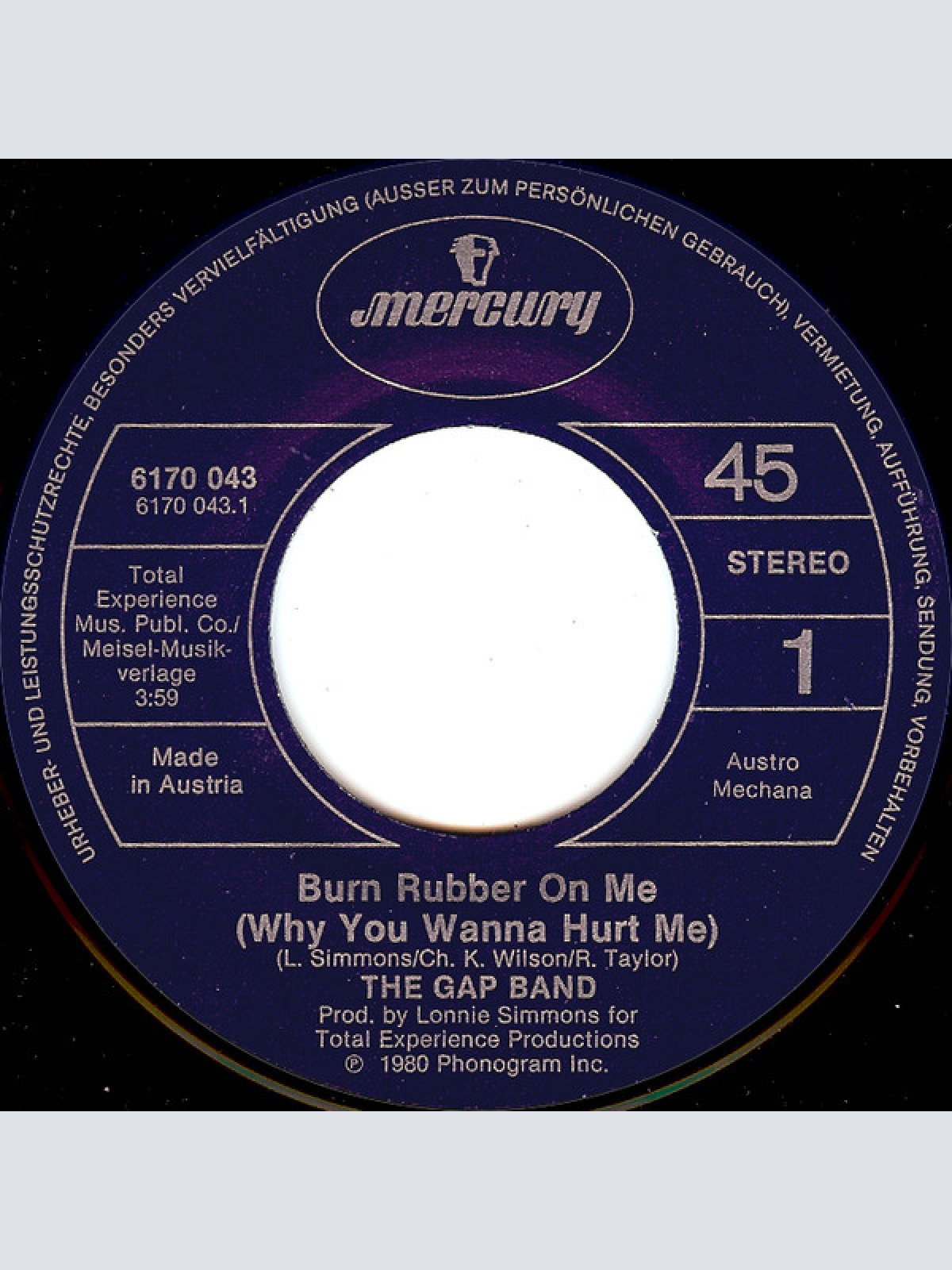 Vinyl / The Gap Band - Burn Rubber