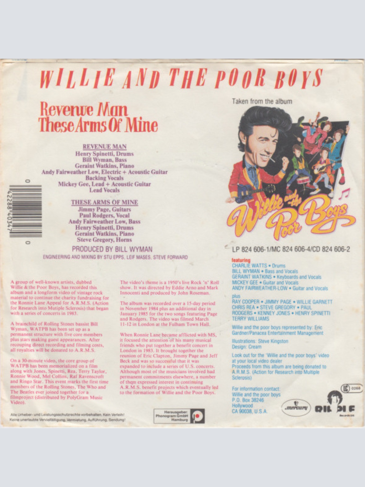 Vinyl / Willie And The Poor Boys - Revenue Man / These Arms Of Mine