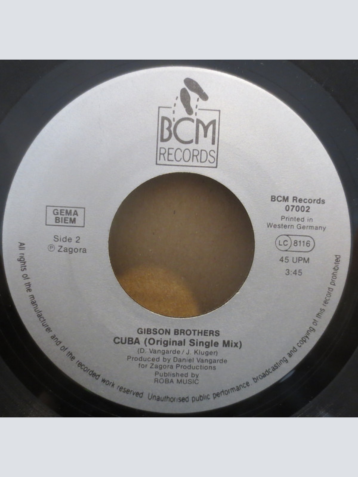 Vinyl / Gibson Brothers - Cuba ('88 Remix)
