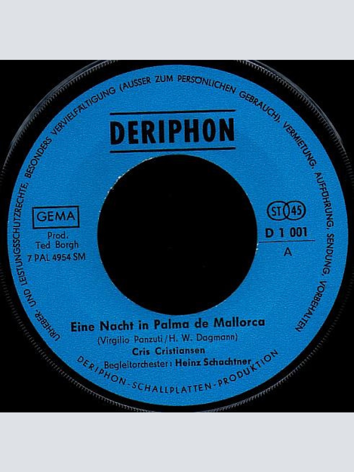 Vinyl / Cris Cristiansen*, Orchester Heinz Schachtner* - Eine Nacht In Palma De Mallorca / Ich Find Dich Fabelhaft