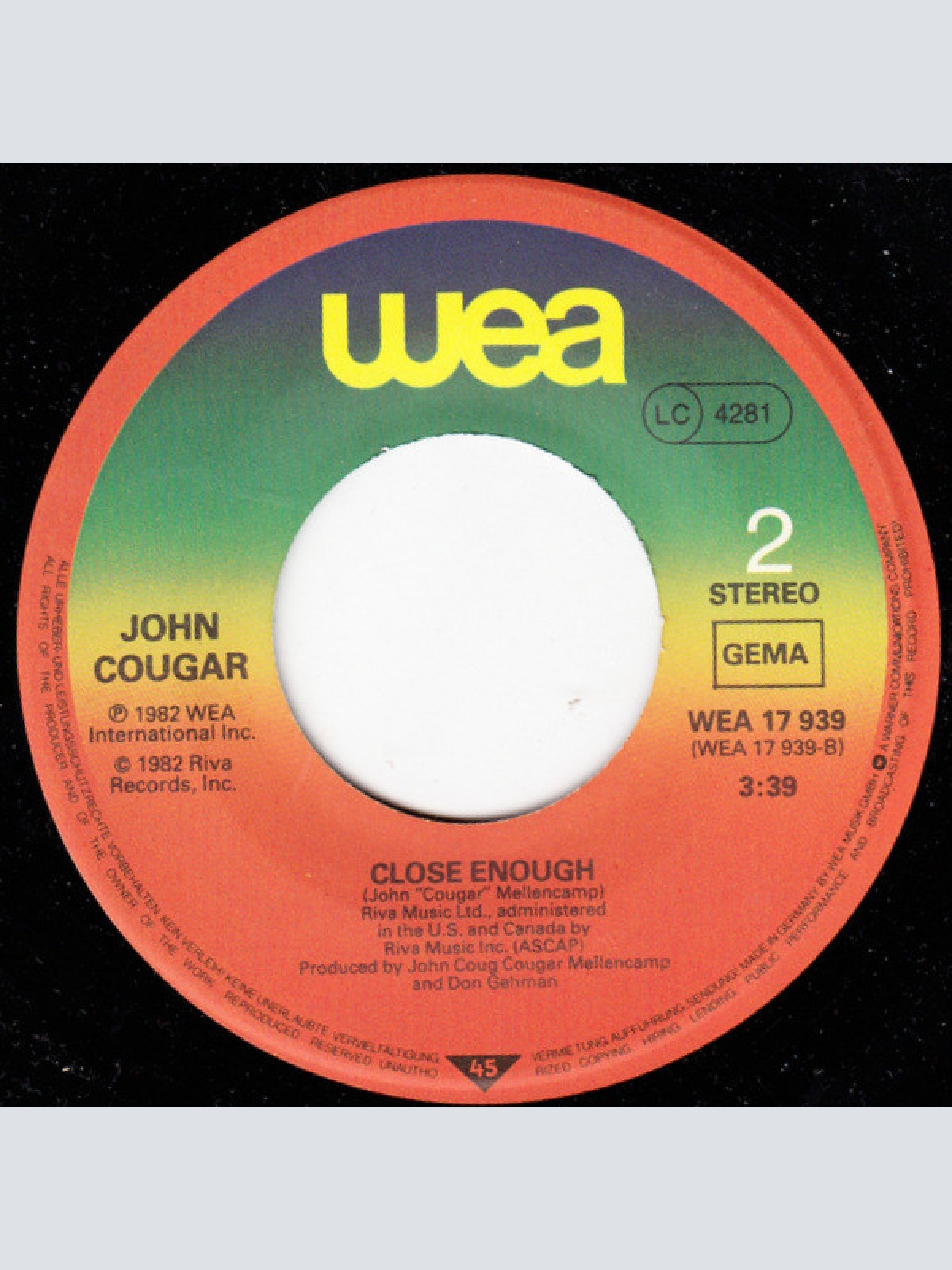 Vinyl / John Cougar* - Hurts So Good