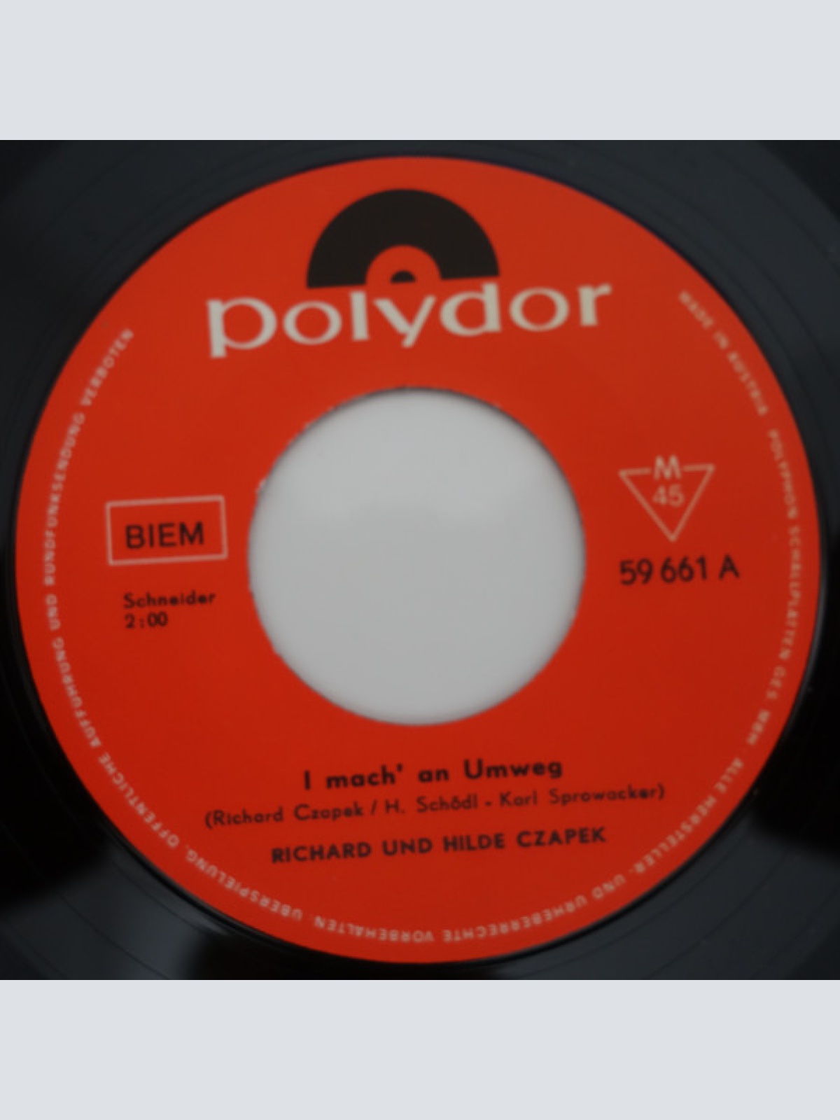 Vinyl / Richard Und Hilde Czapek* - I Mach' An Umweg