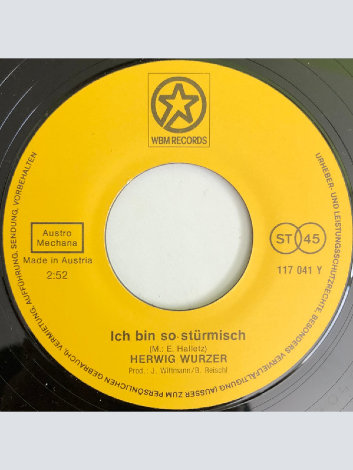 Vinyl / Pert Oberhauser, Herwig Wurzer - I Love You / Ich Bin So Stürmisch
